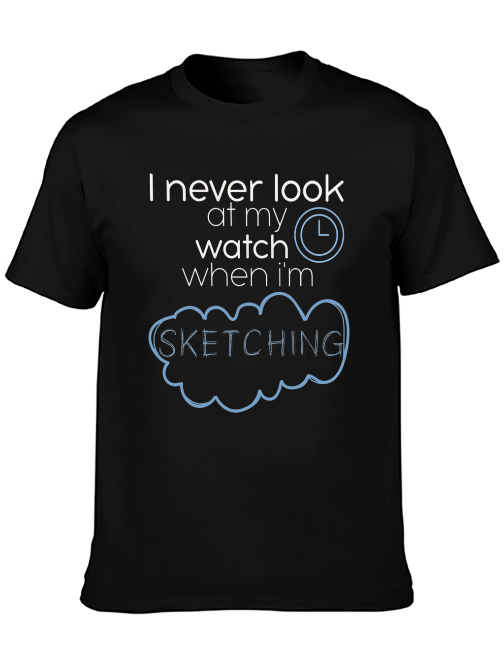 Sketching Time Black T-Shirt Graphic Tee