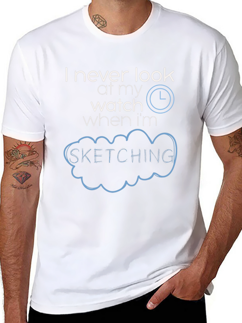 Sketching Time Black T-Shirt Graphic Tee