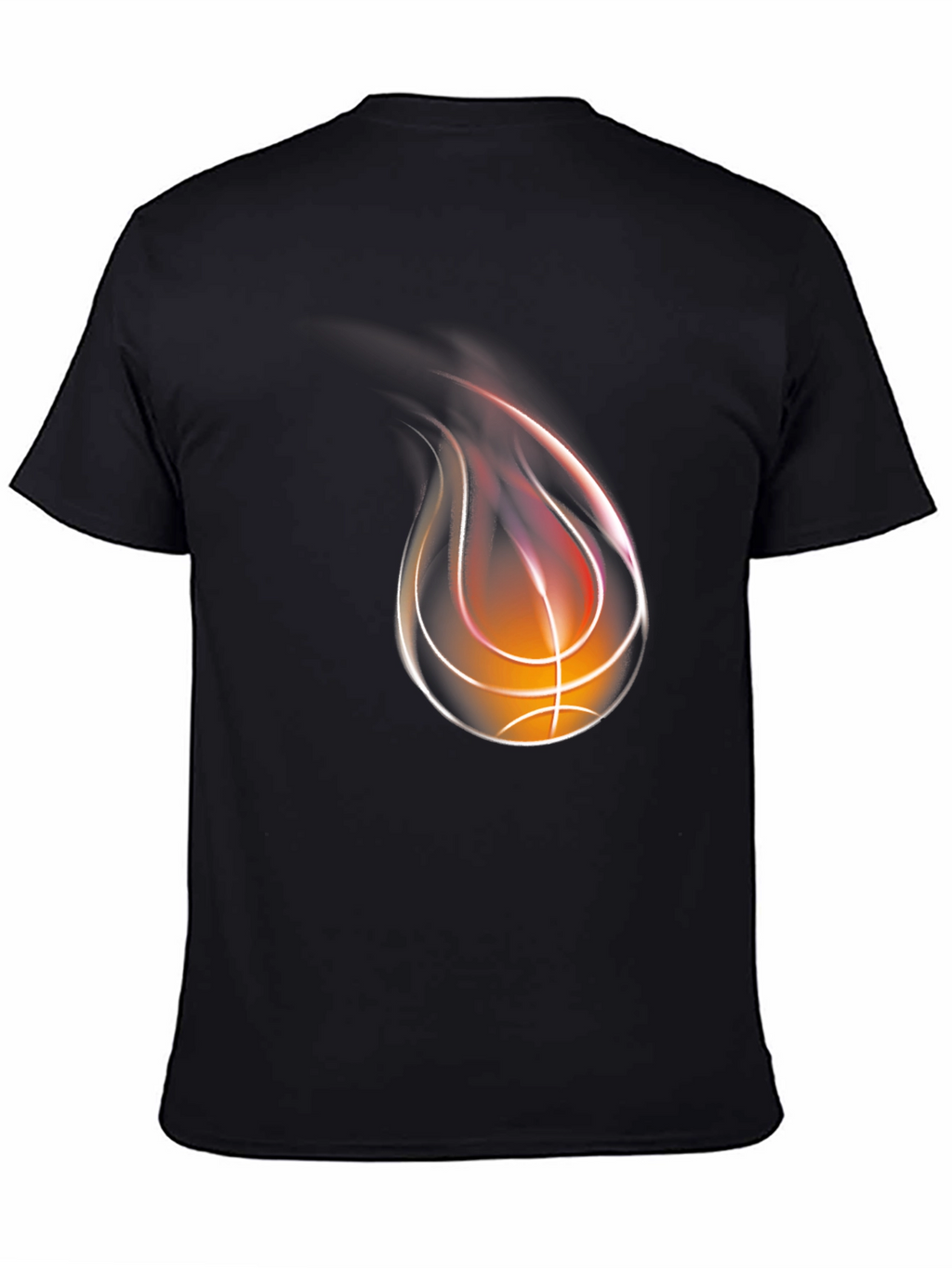 Flaming Basketball Graphic T-Shirt