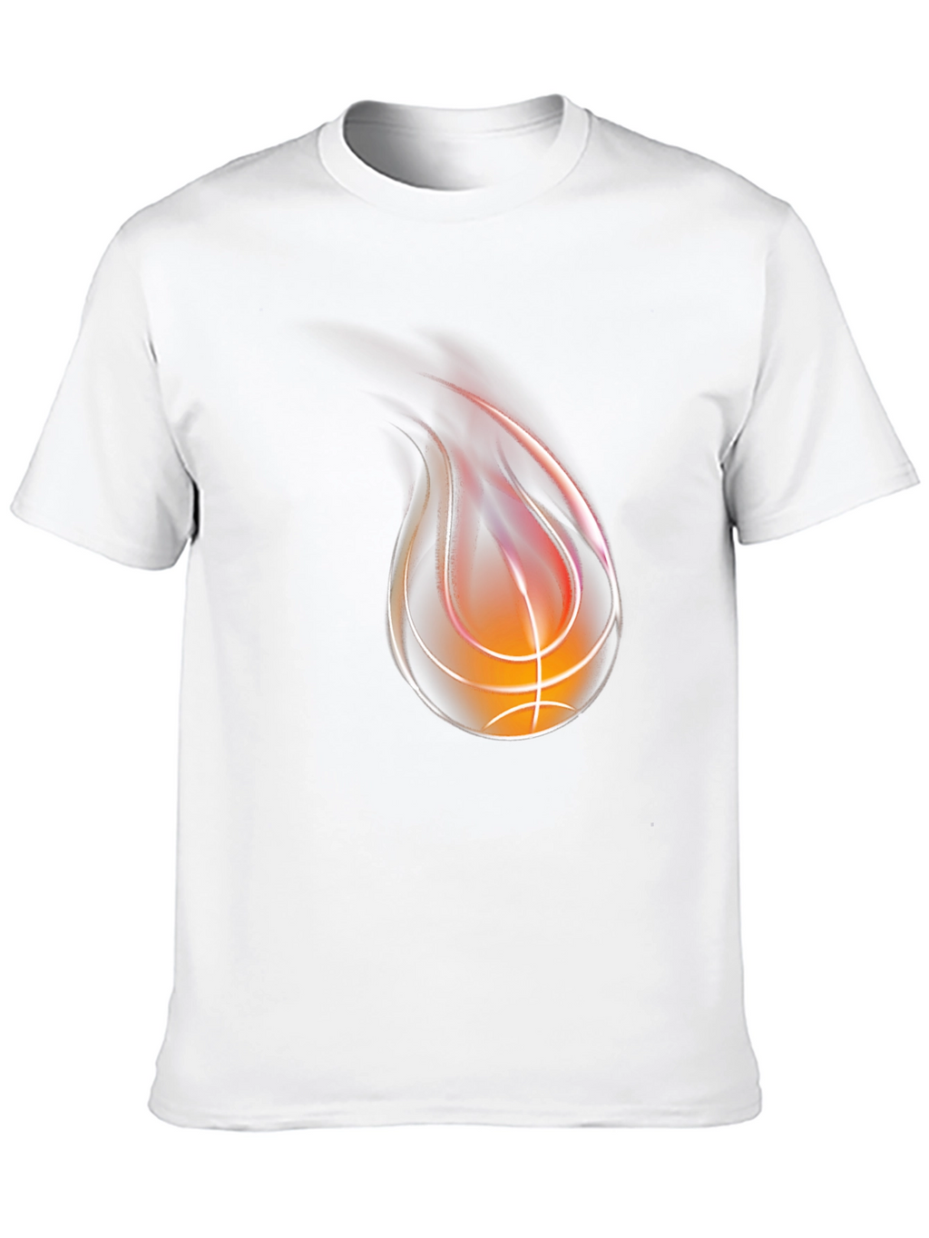 Flaming Basketball Graphic T-Shirt