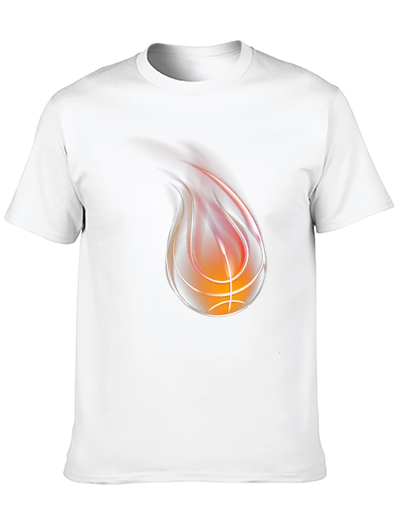 Flaming Basketball Graphic T-Shirt