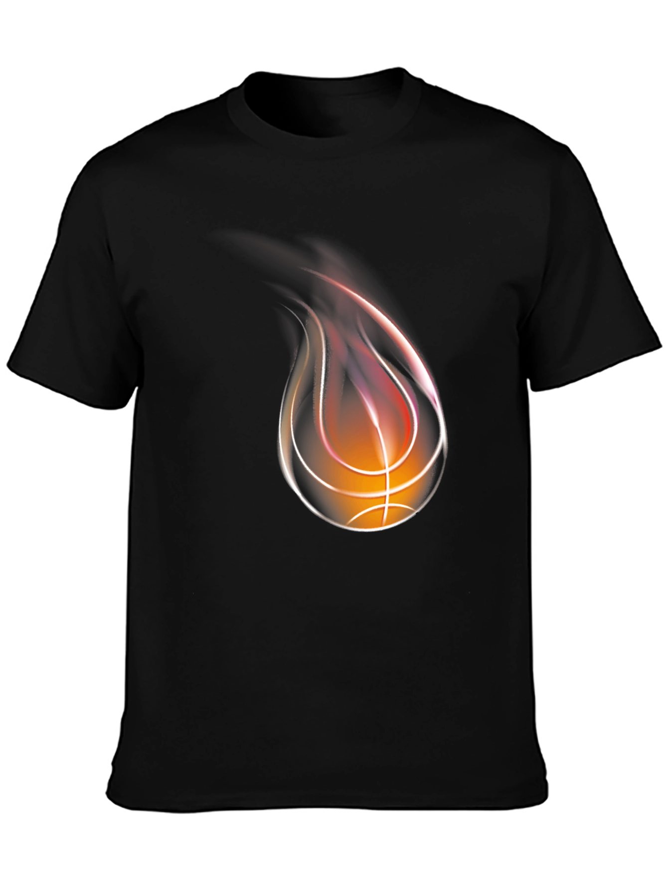 Flaming Basketball Graphic T-Shirt
