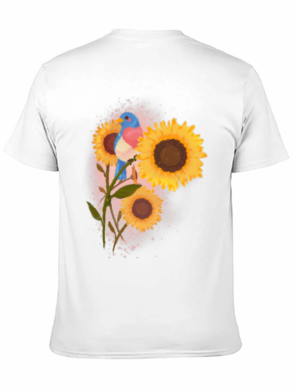 Bird and Sunflower Graphic Tee - Black