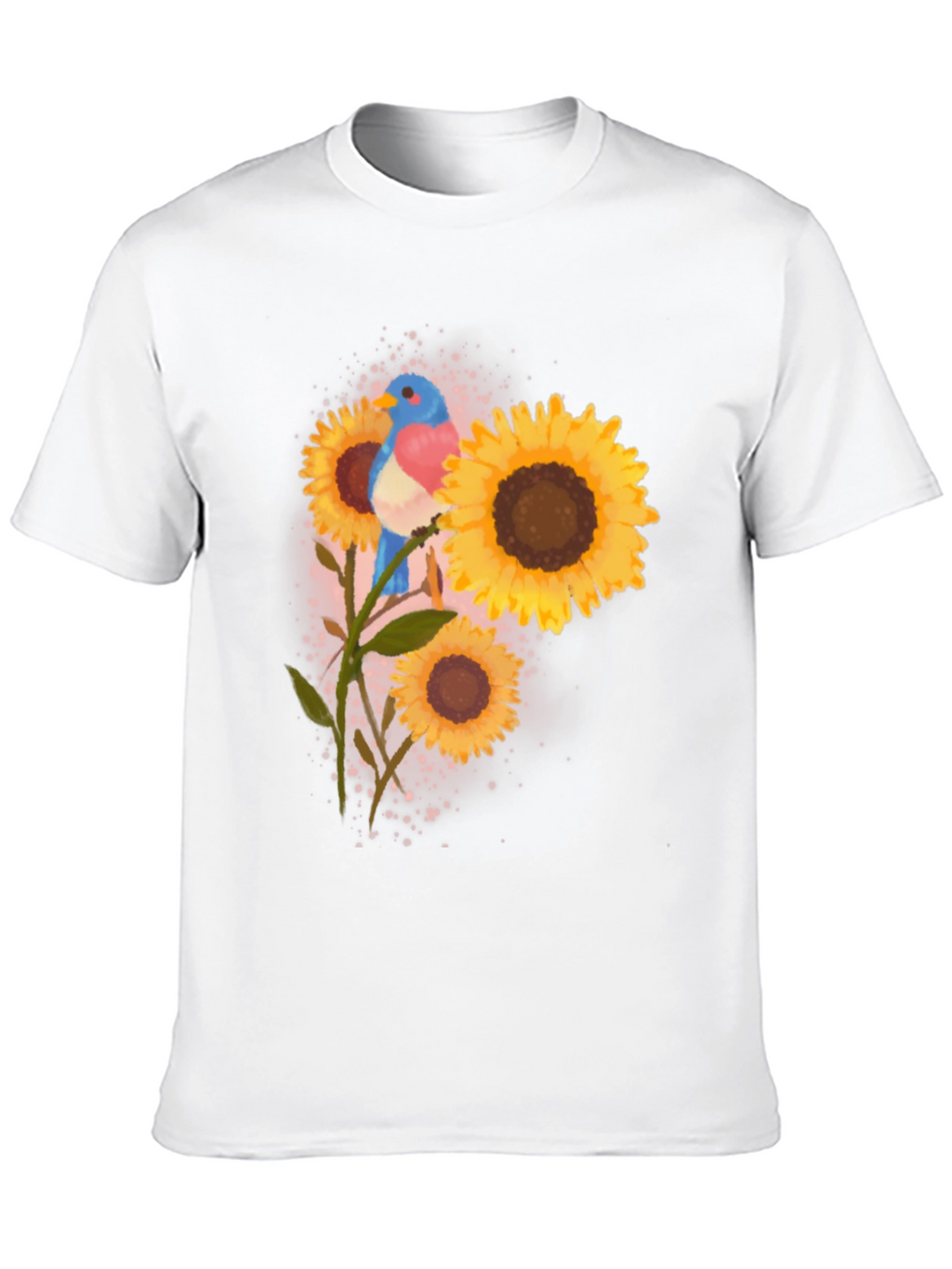 Bird and Sunflower Graphic Tee - Black