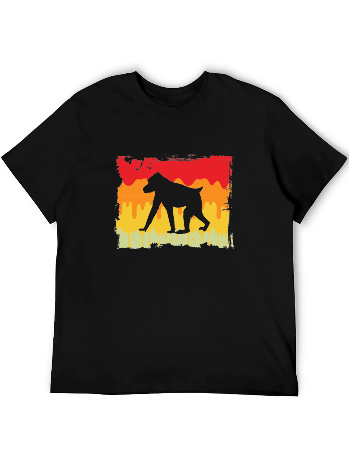 Baboon Silhouette Tee - Retro Style