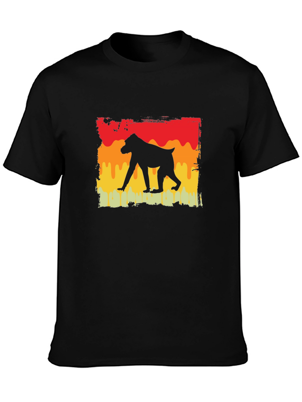 Baboon Silhouette Tee - Retro Style