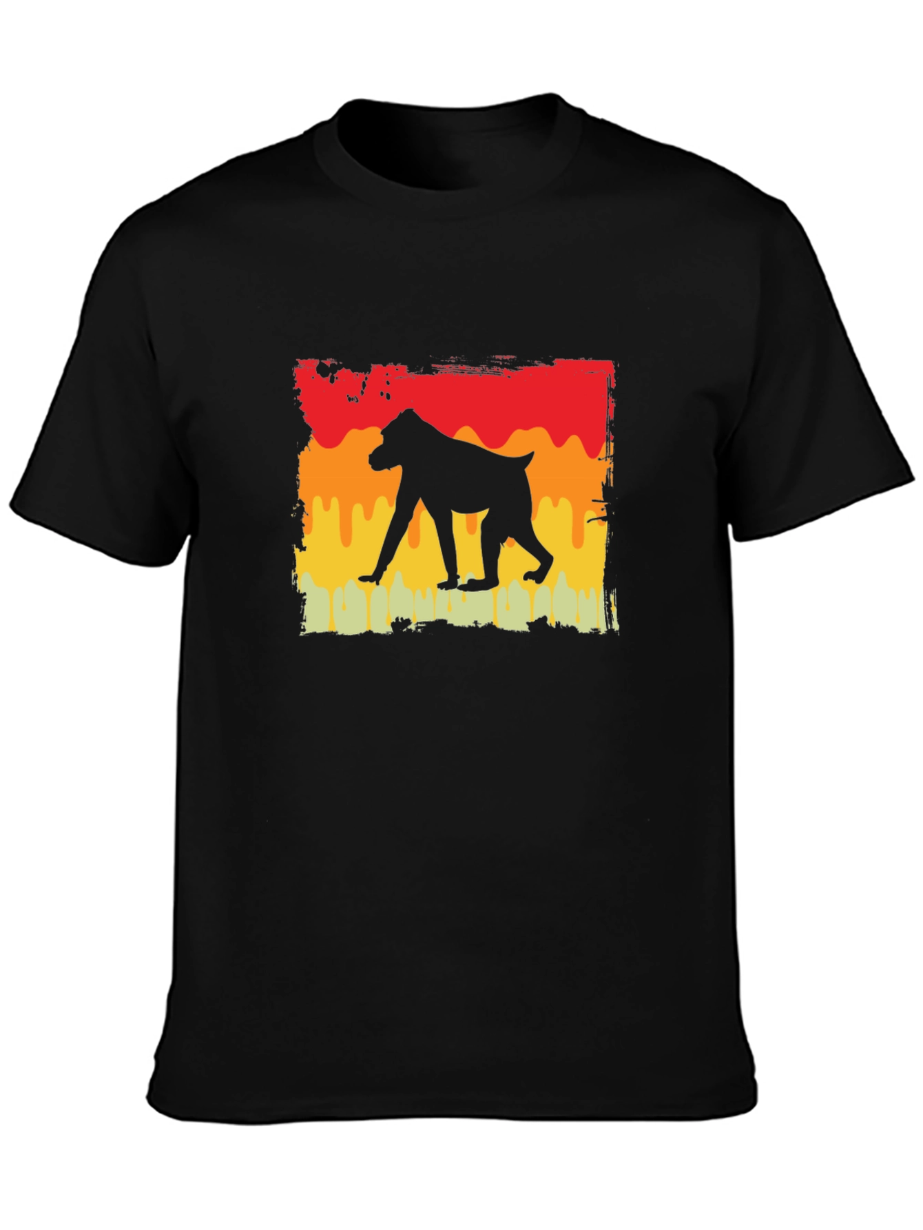 Baboon Silhouette Tee - Retro Style