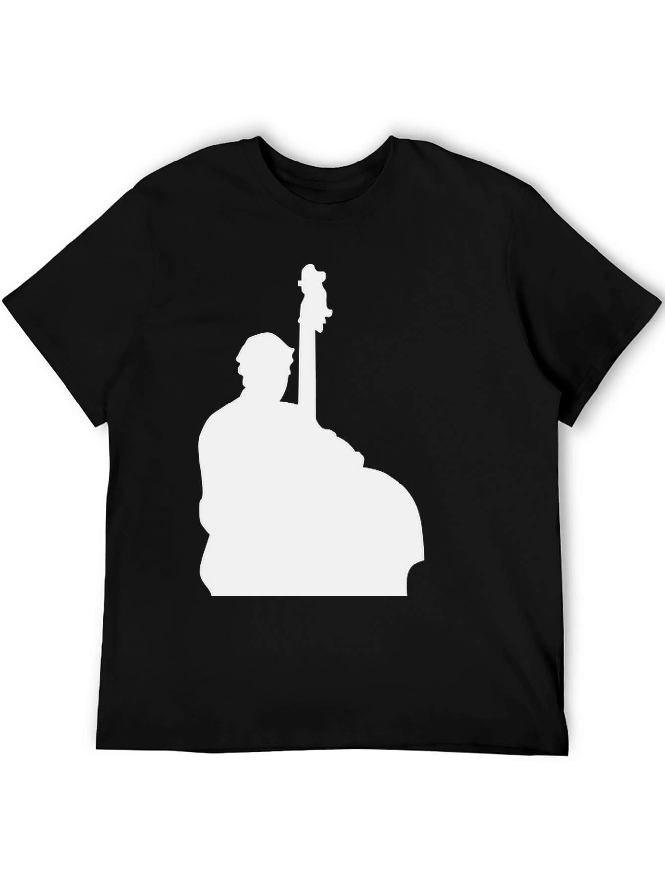 Bass Player Silhouette Black T-Shirt