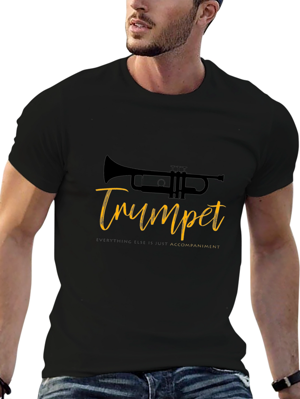 Trumpet Tee: Music Lovers Black T-Shirt