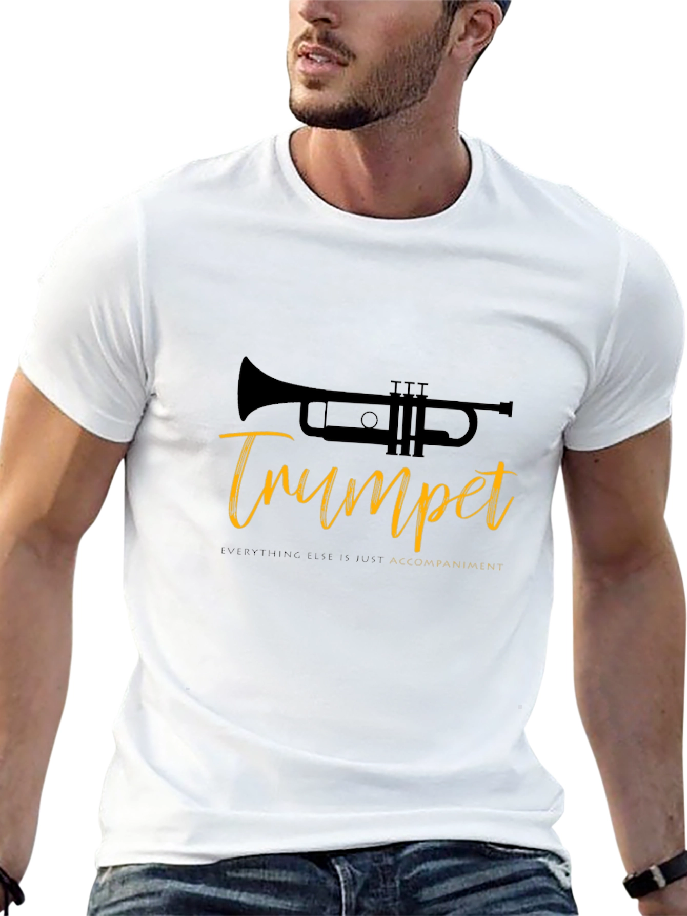 Trumpet Tee: Music Lovers Black T-Shirt