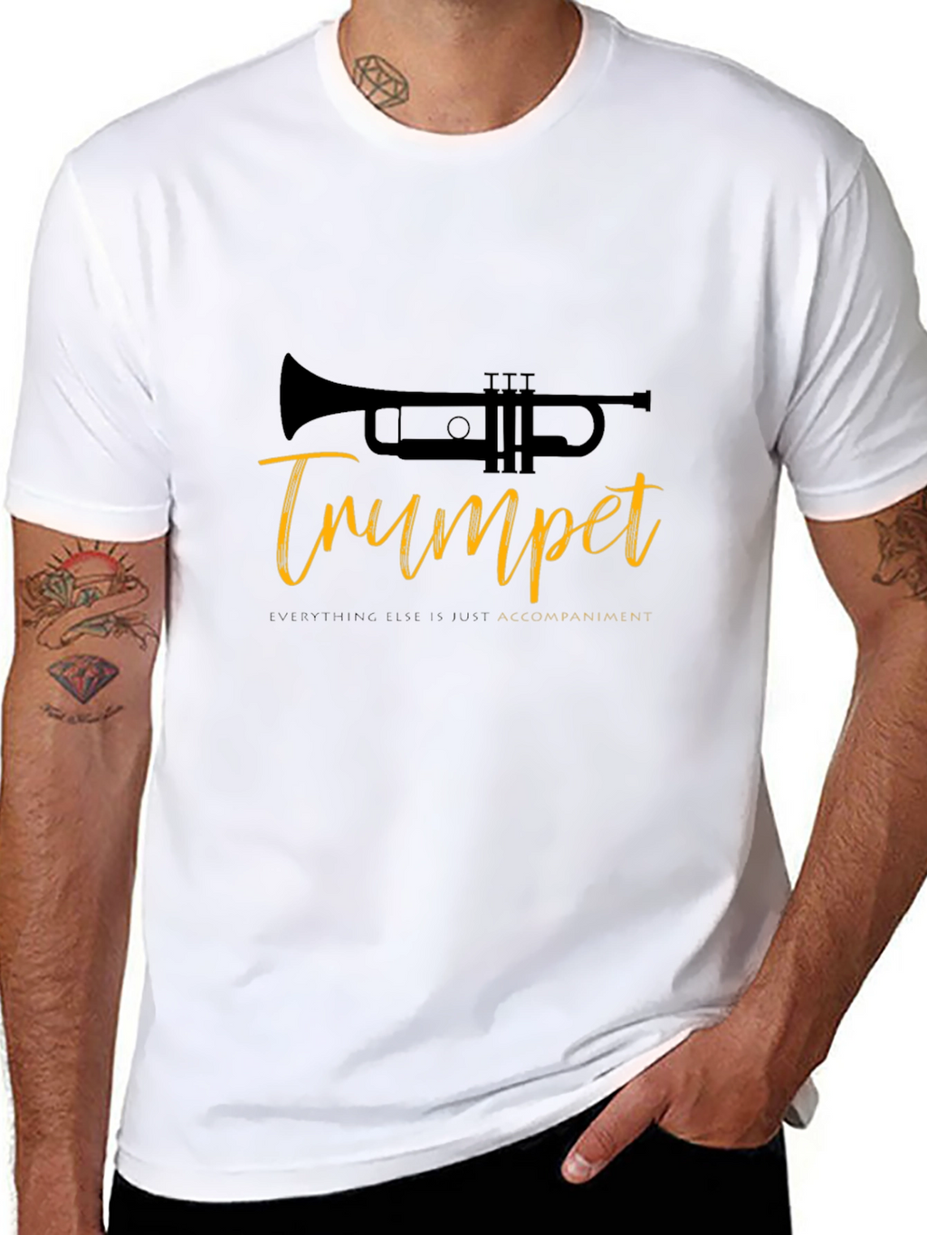 Trumpet Tee: Music Lovers Black T-Shirt