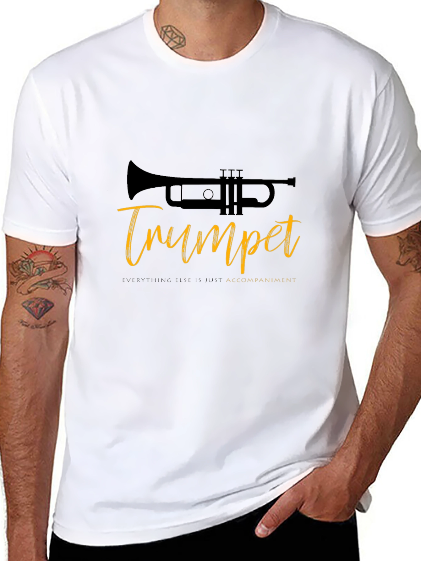 Trumpet Tee: Music Lovers Black T-Shirt