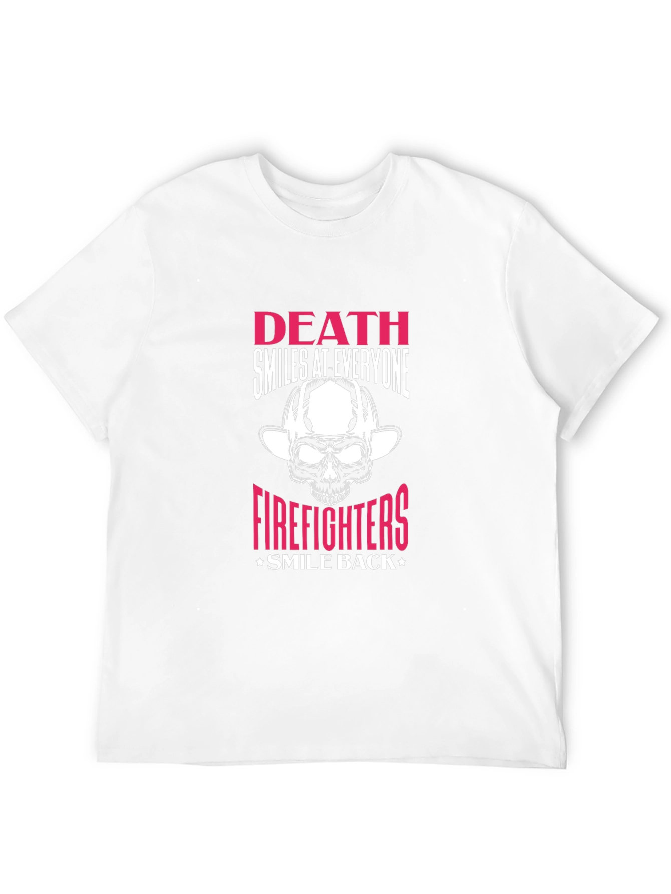 Firefighter Skull Graphic T-Shirt - Death Smiles At Everyone