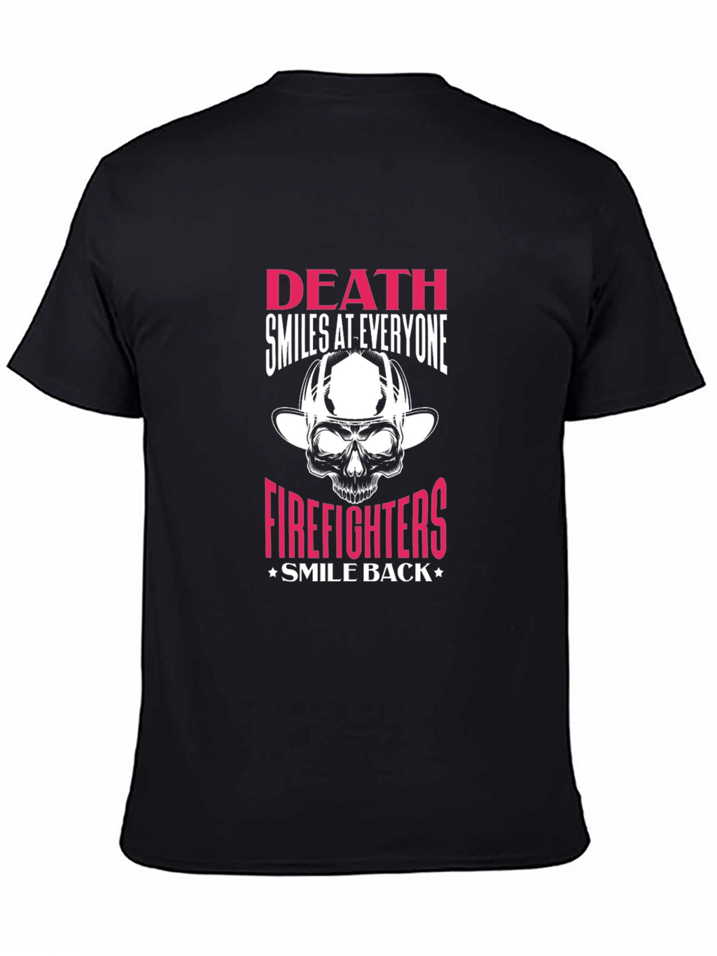 Firefighter Skull Graphic T-Shirt - Death Smiles At Everyone