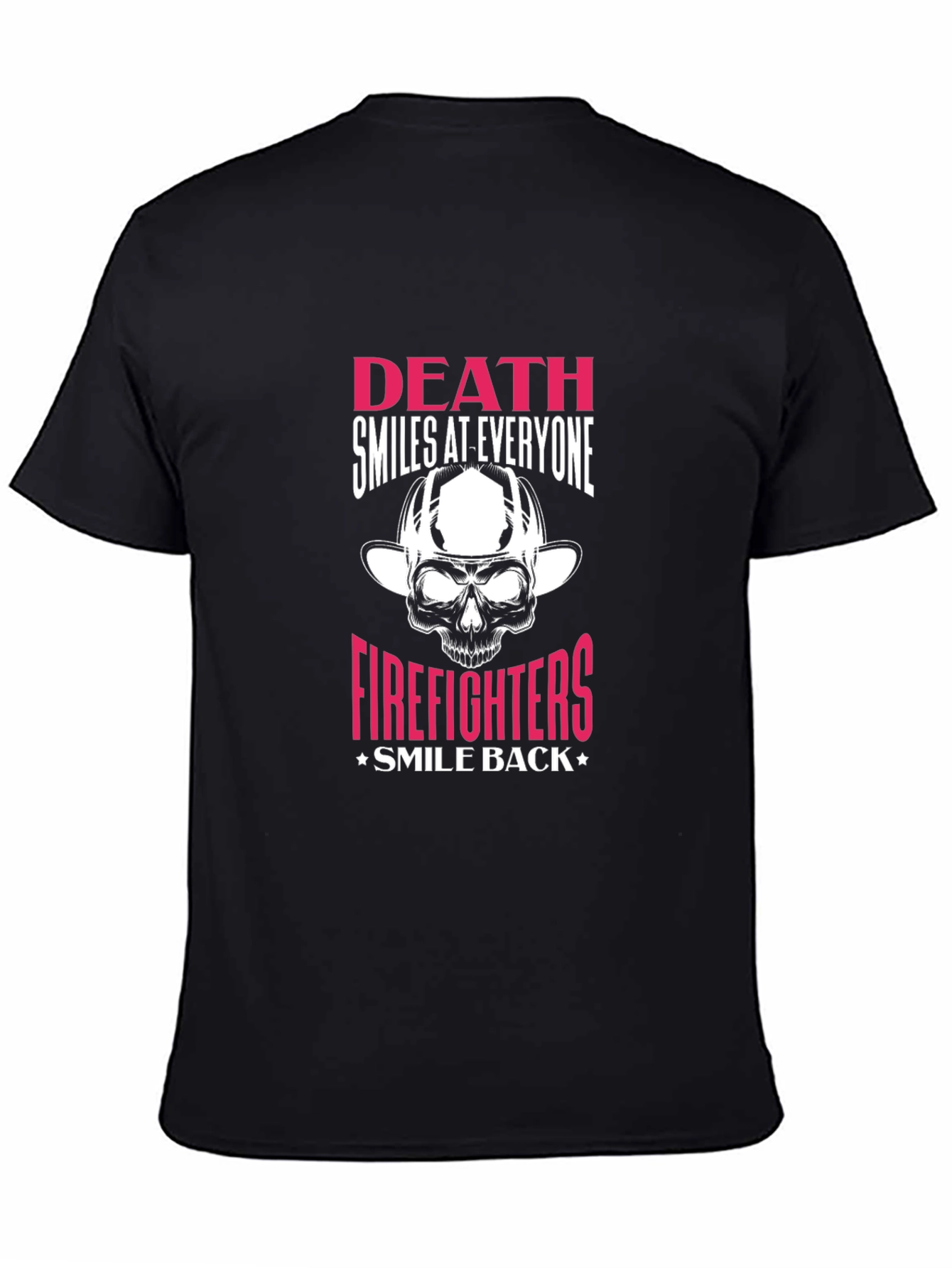 Firefighter Skull Graphic T-Shirt - Death Smiles At Everyone