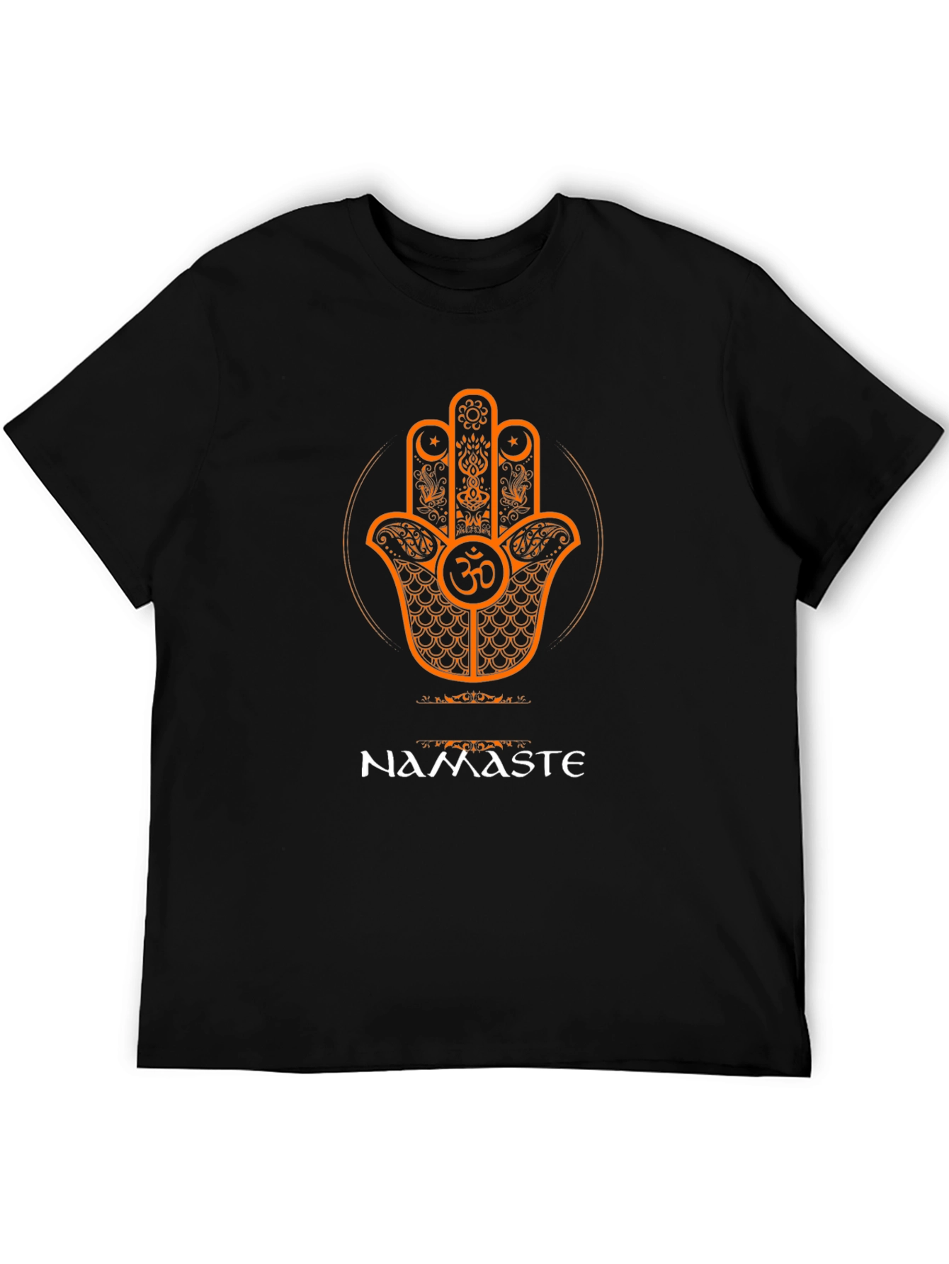 Namaste Hamsa Hand Graphic T-Shirt - Spiritual Design