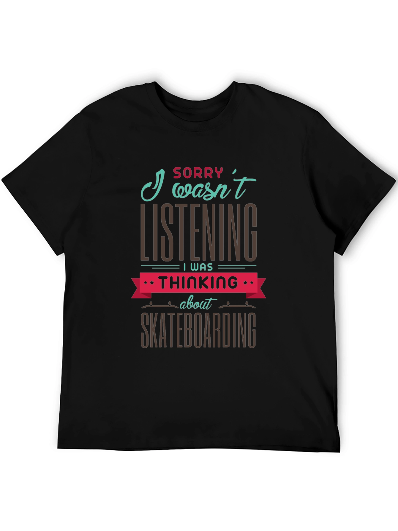 Skateboarding Thought T-Shirt - Black Graphic Tee