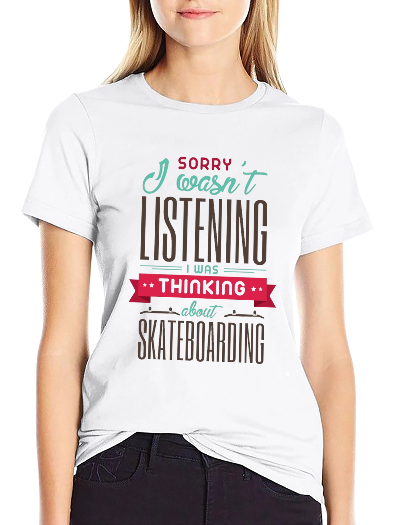Skateboarding Thought T-Shirt - Black Graphic Tee