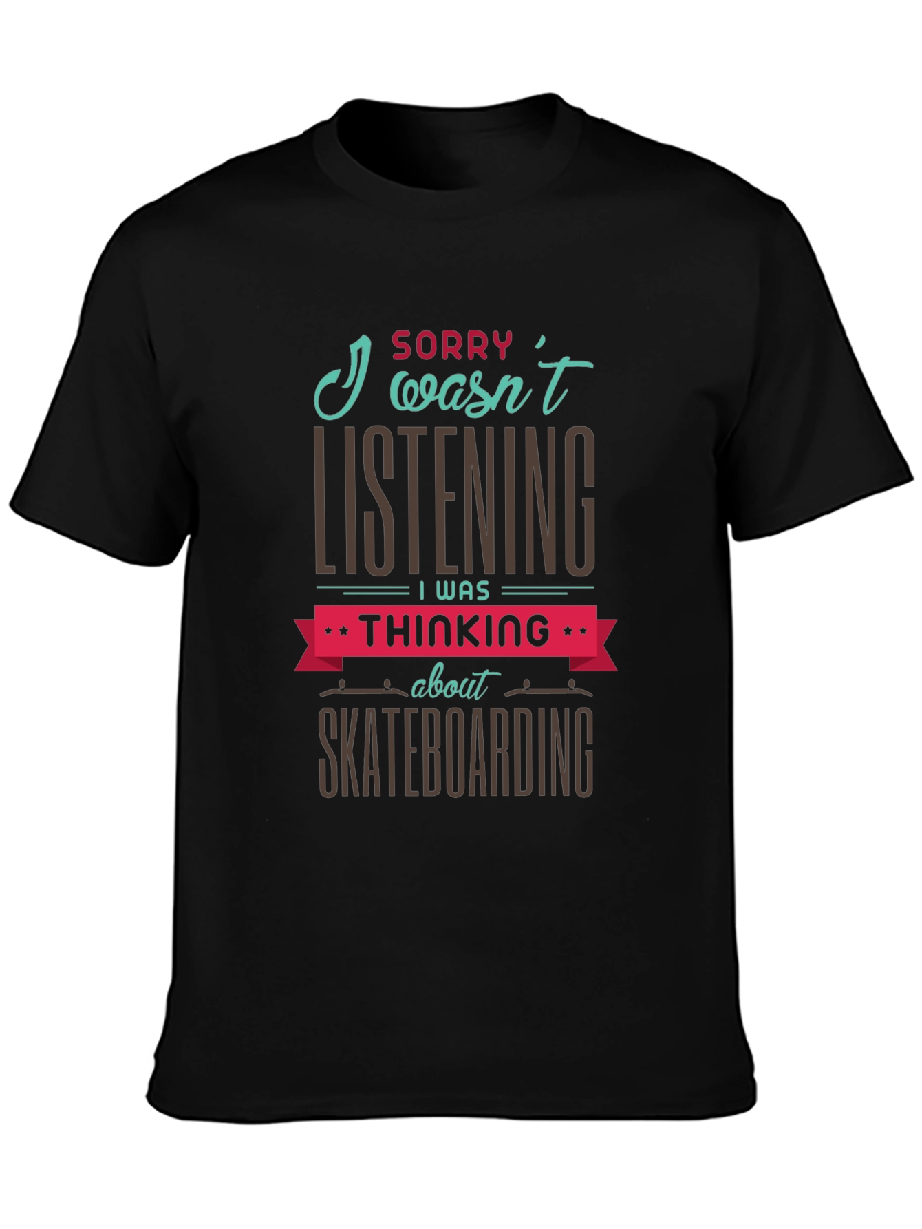 Skateboarding Thought T-Shirt - Black Graphic Tee