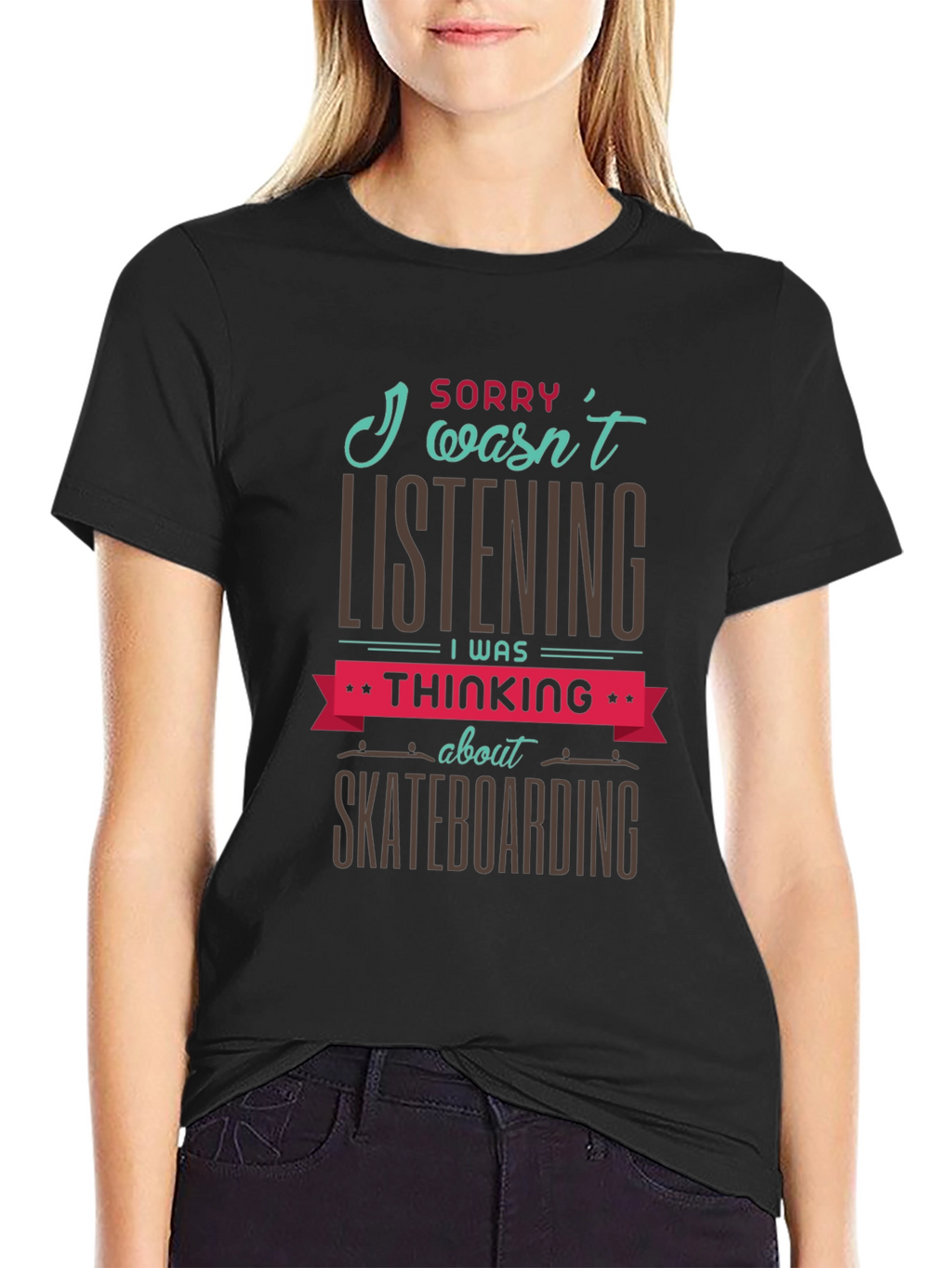 Skateboarding Thought T-Shirt - Black Graphic Tee