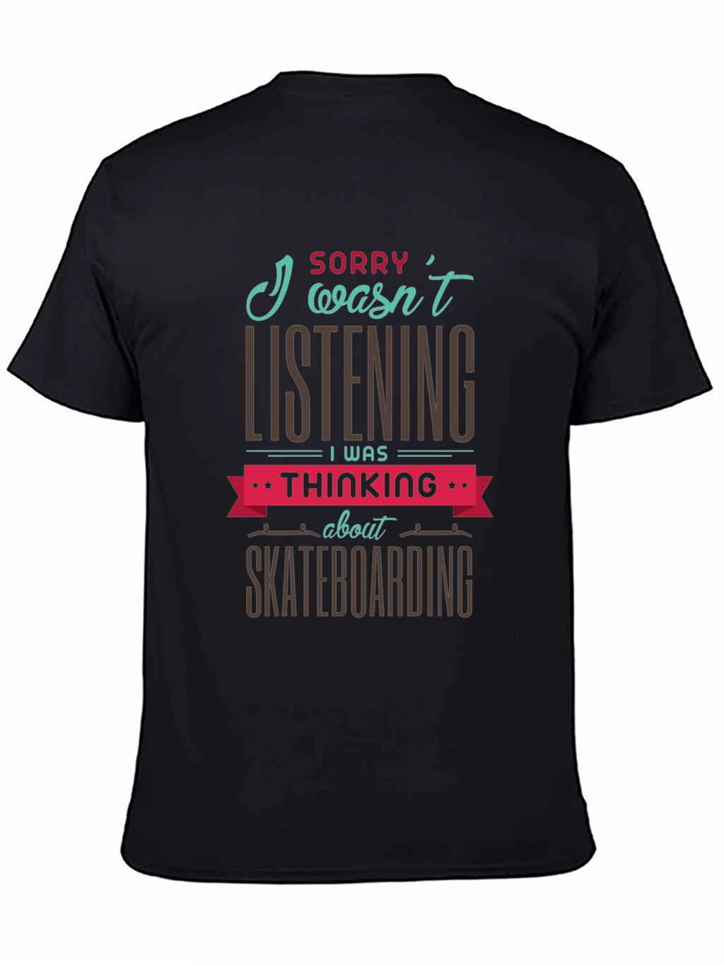 Skateboarding Thought T-Shirt - Black Graphic Tee