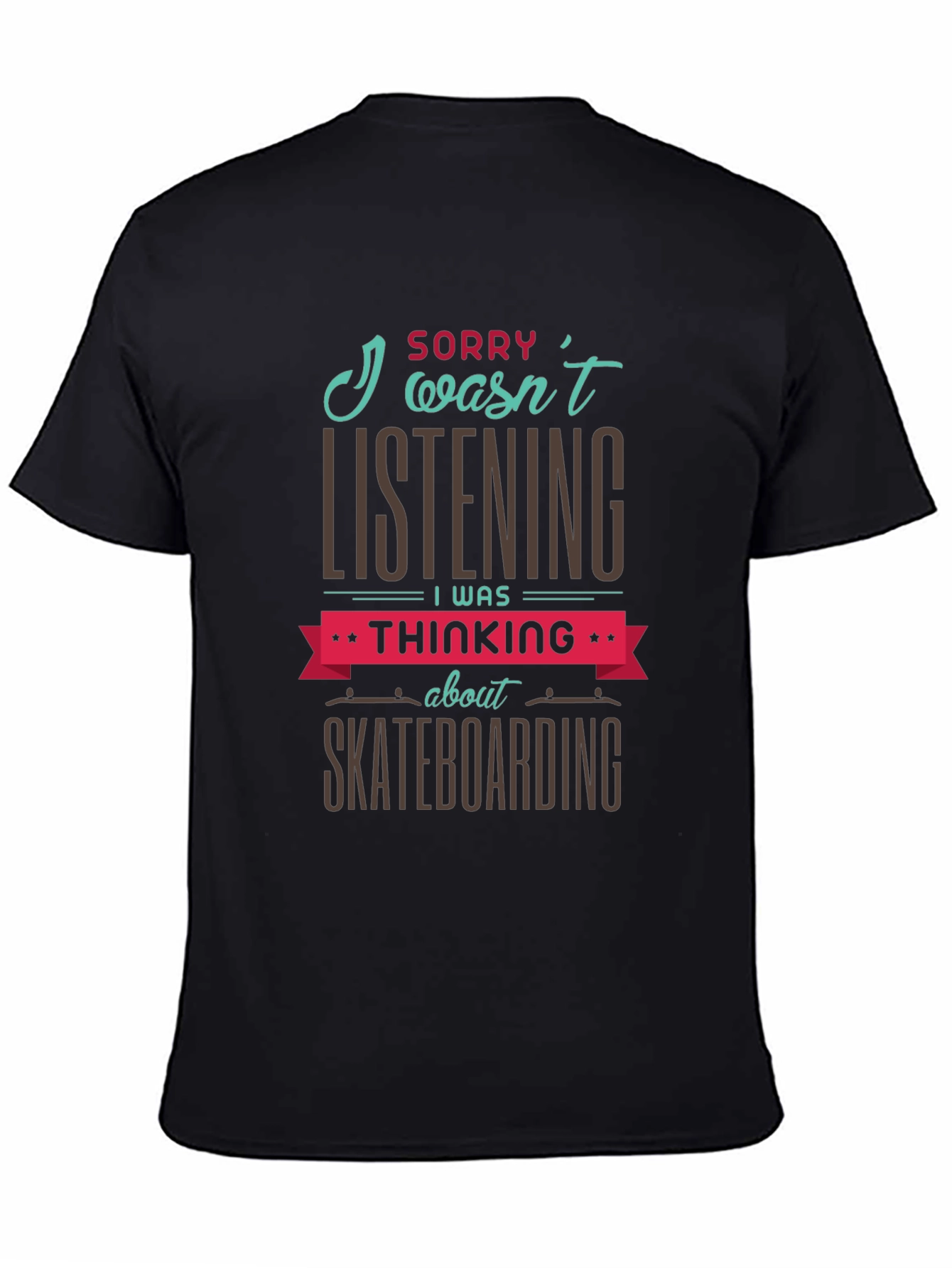 Skateboarding Thought T-Shirt - Black Graphic Tee