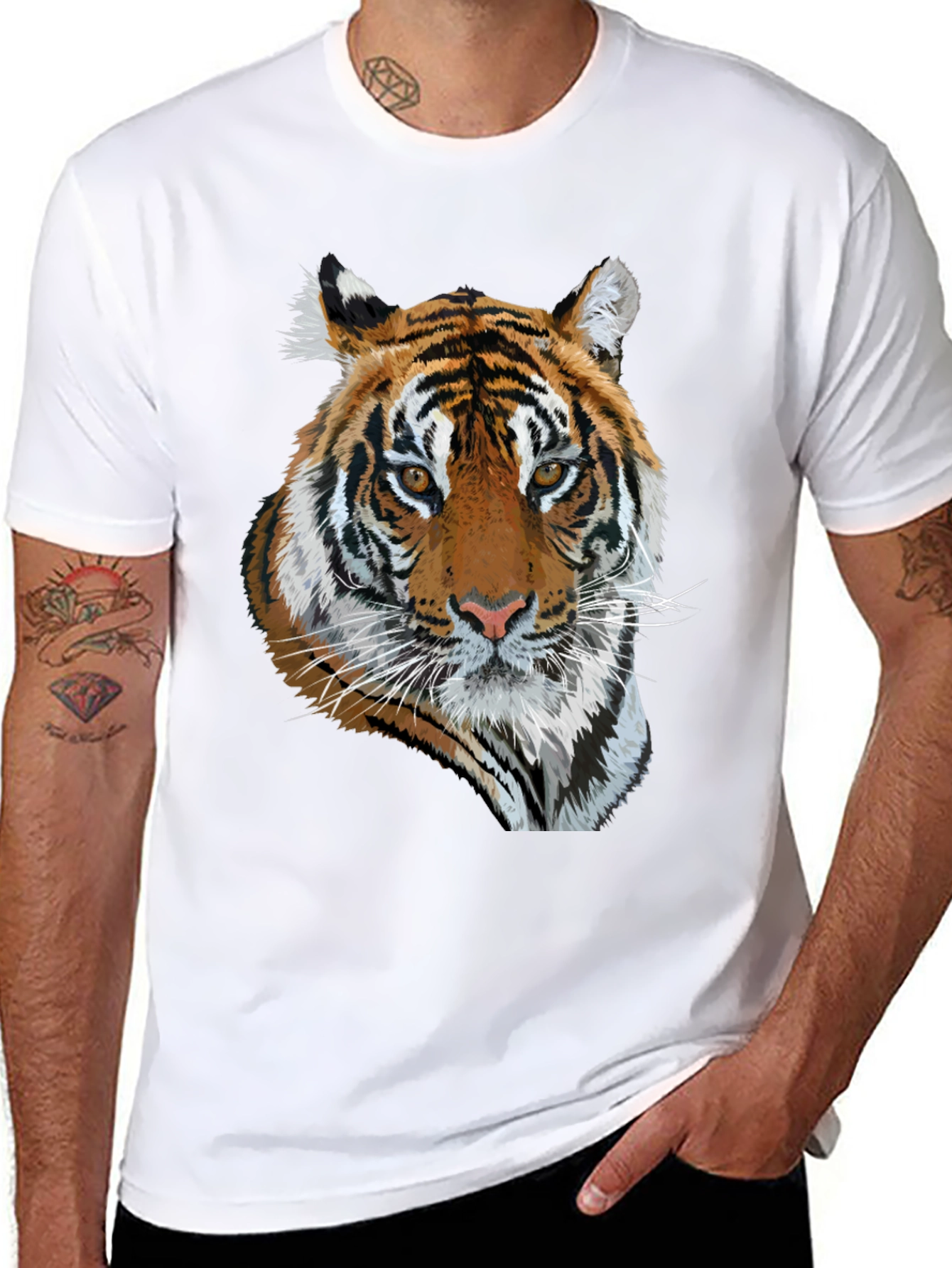 Tiger Graphic Black T-Shirt - Mens Fashion