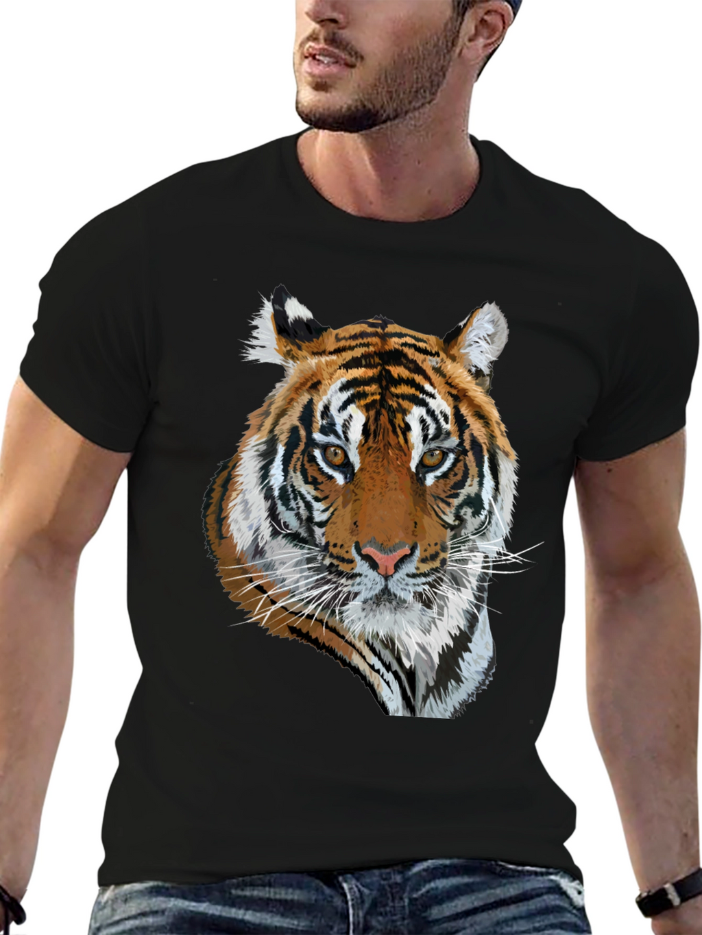Tiger Graphic Black T-Shirt - Mens Fashion