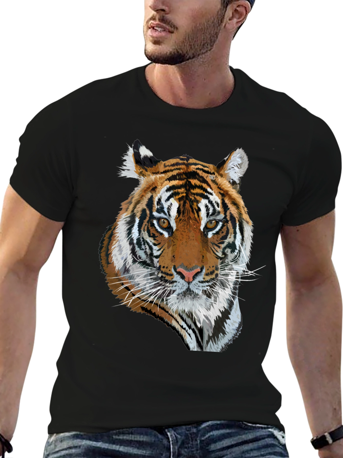 Tiger Graphic Black T-Shirt - Mens Fashion
