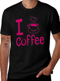 I Love Coffee Graphic Tee - Black Casual Shirt