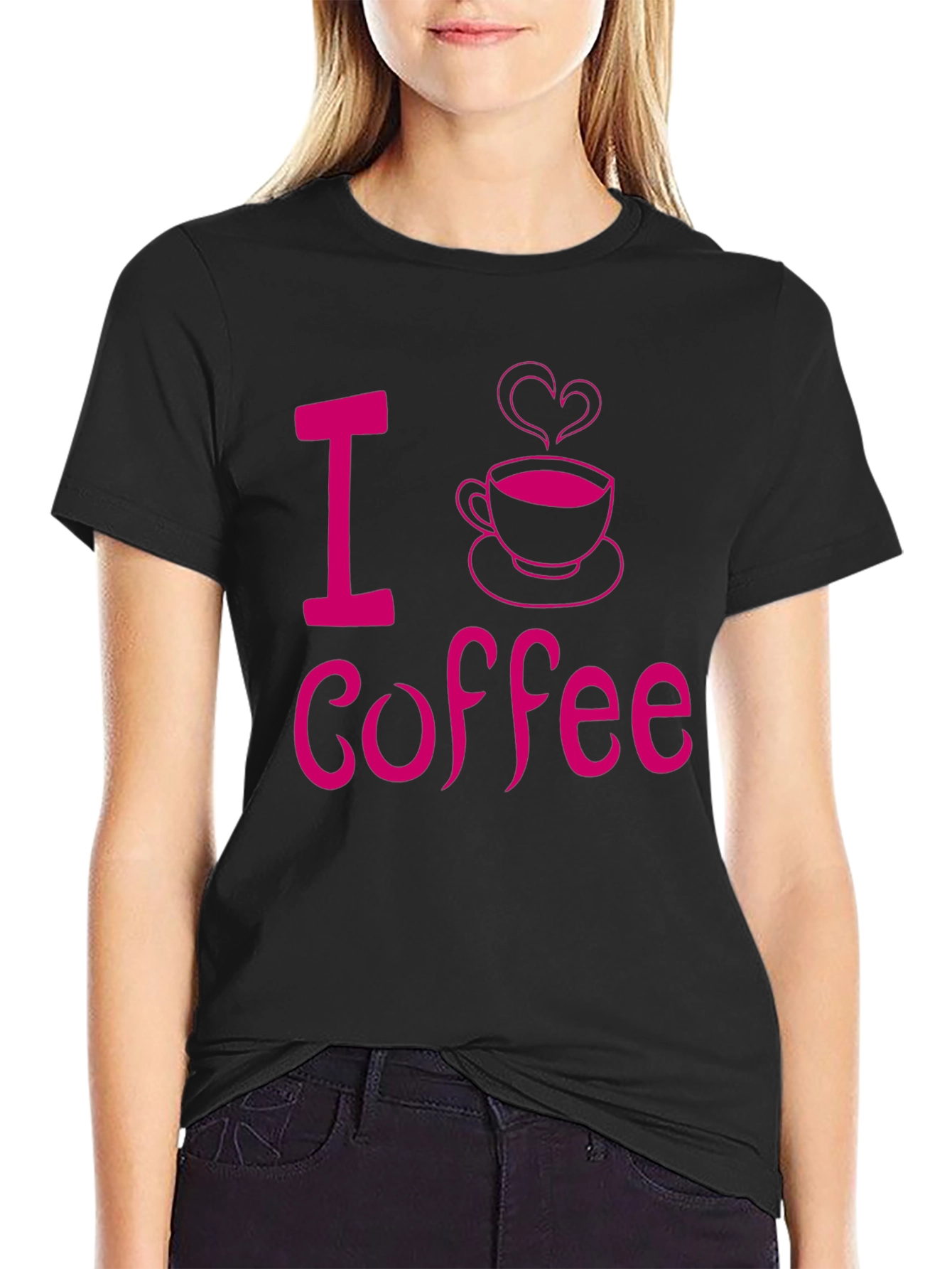 I Love Coffee Graphic Tee - Black Casual Shirt