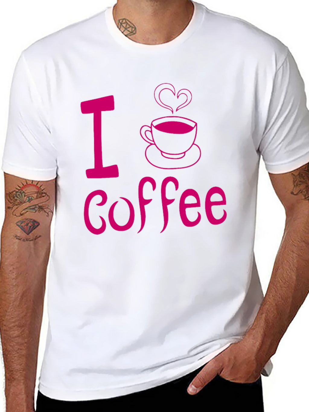I Love Coffee Graphic Tee - Black Casual Shirt