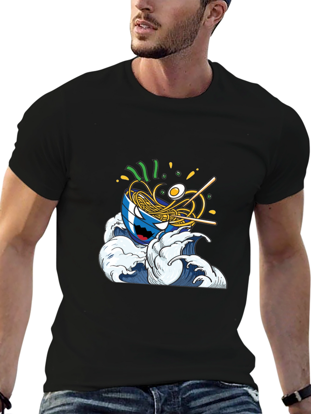 Ramen Wave Graphic Tee - Cool Anime Style