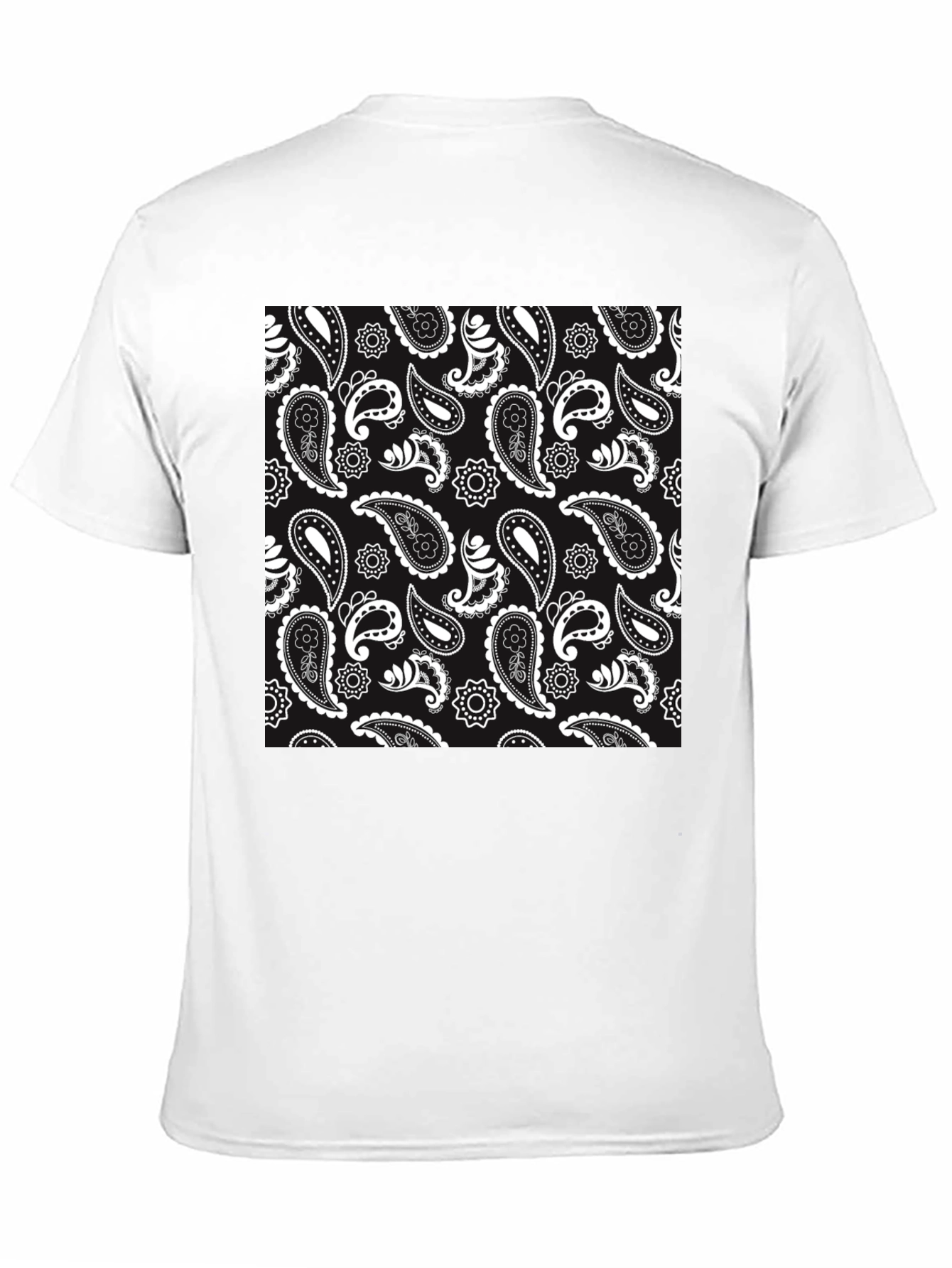 Paisley Pattern Black T-Shirt