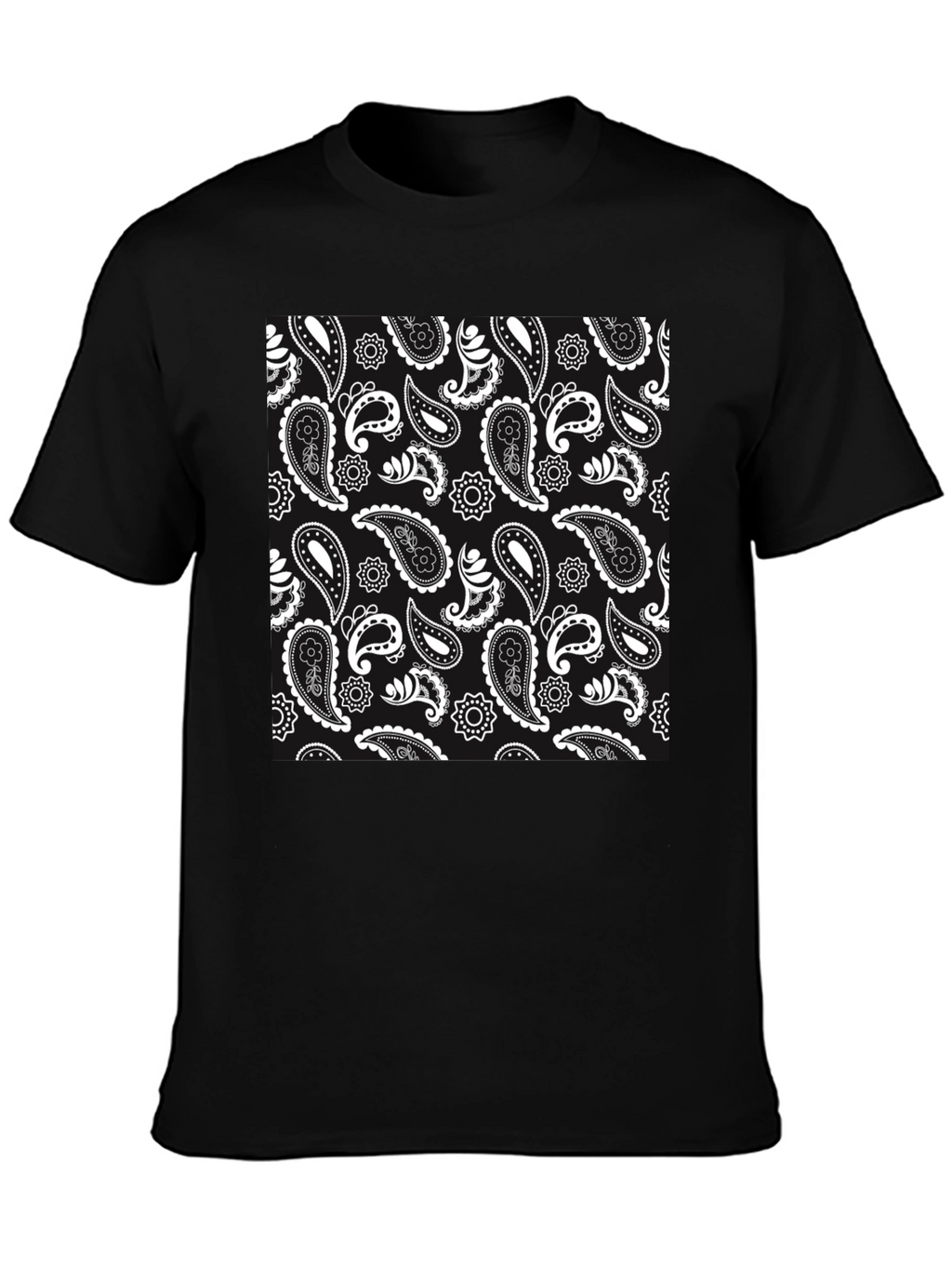 Paisley Pattern Black T-Shirt