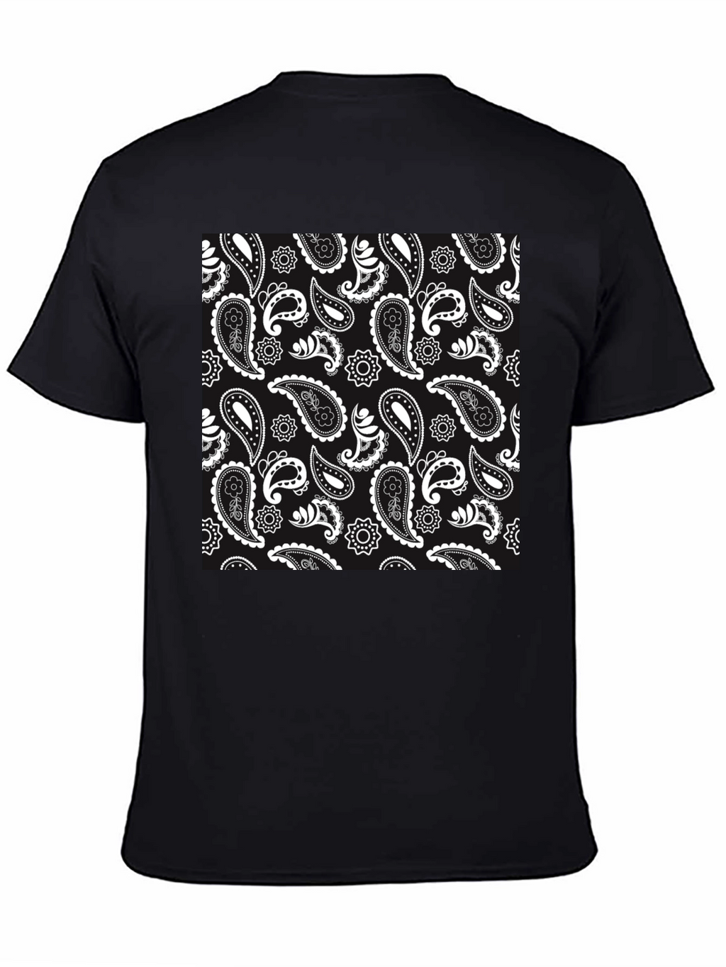 Paisley Pattern Black T-Shirt