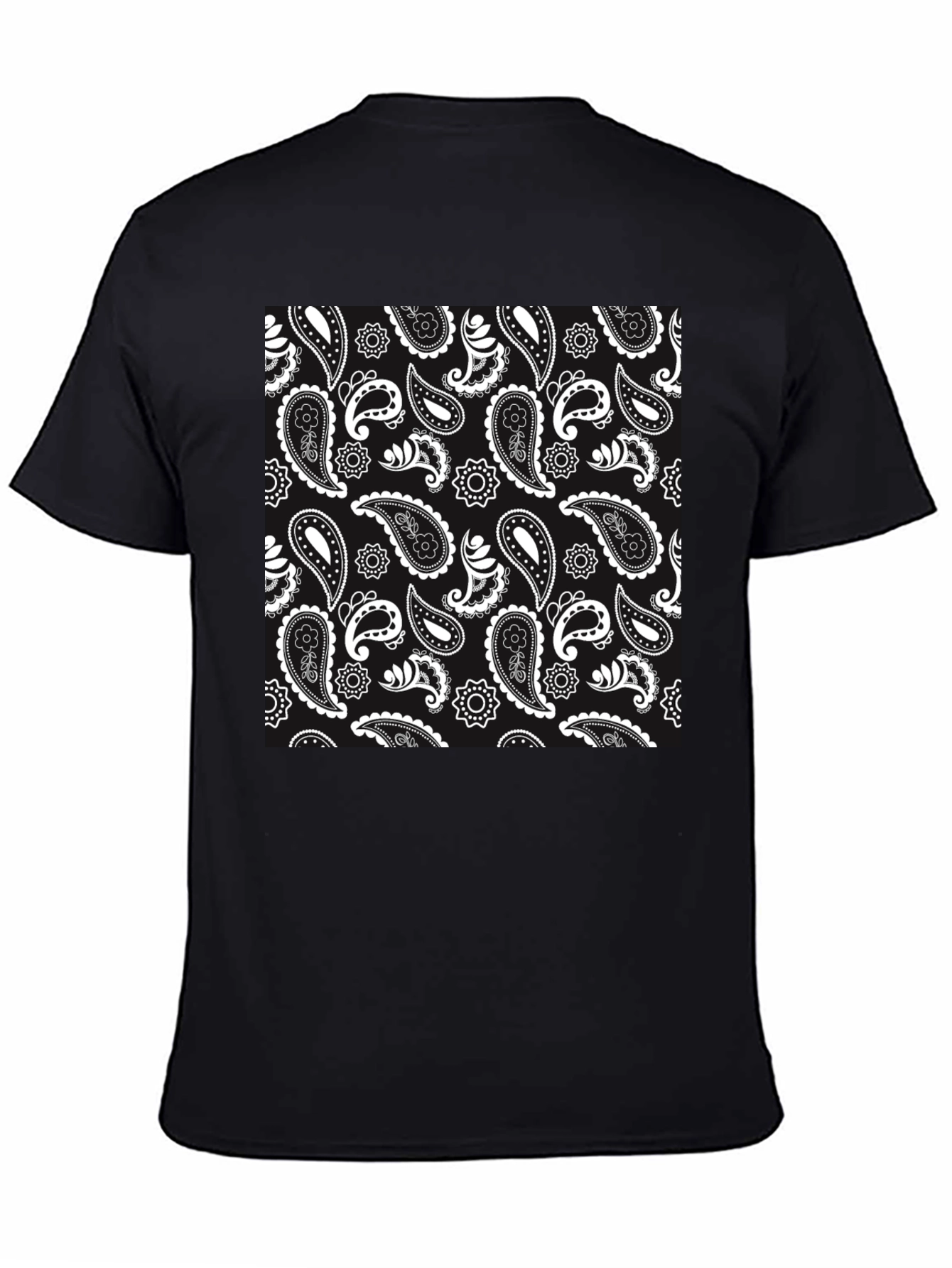 Paisley Pattern Black T-Shirt
