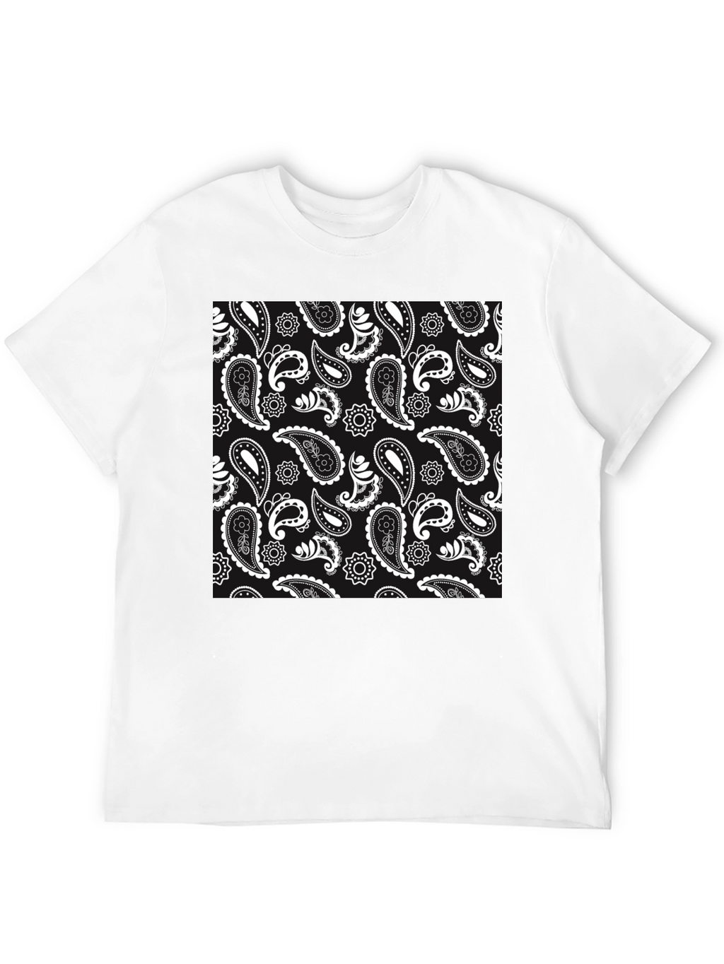 Paisley Pattern Black T-Shirt
