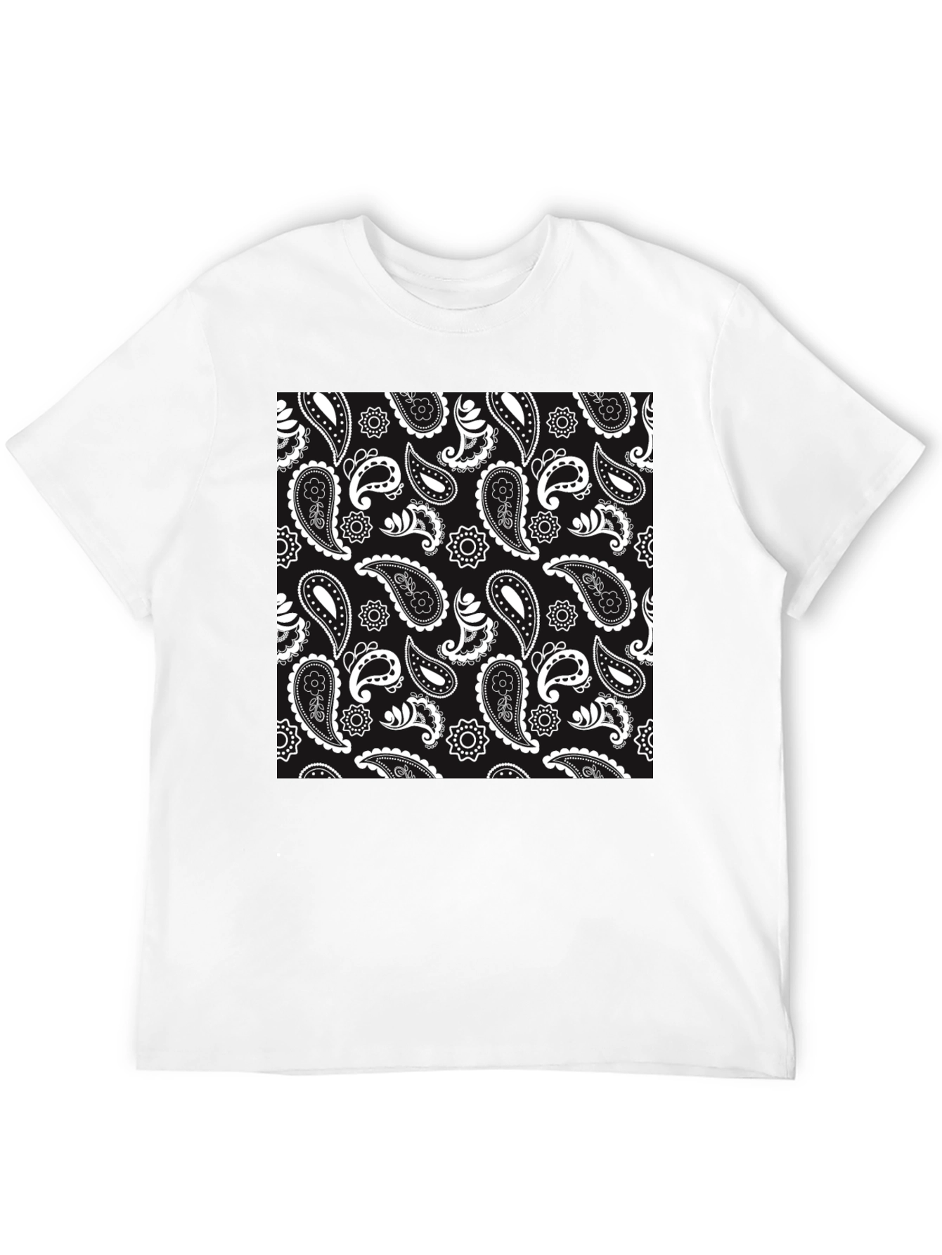 Paisley Pattern Black T-Shirt
