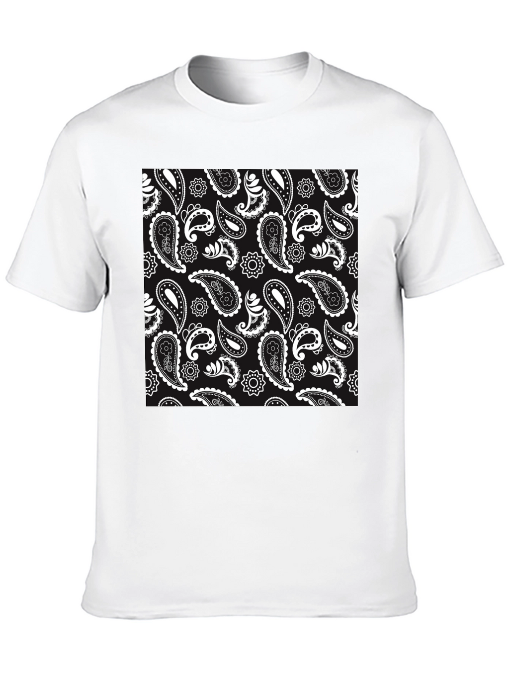Paisley Pattern Black T-Shirt
