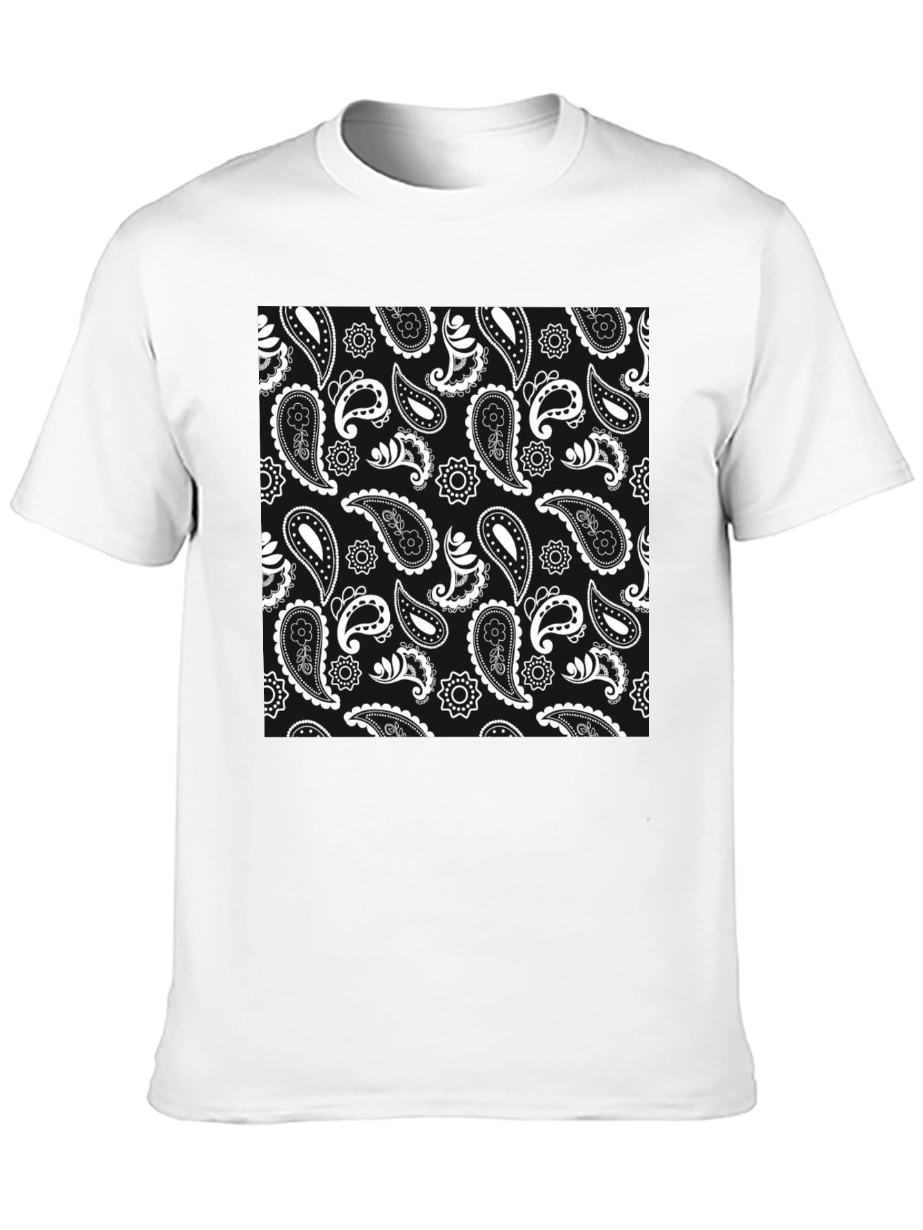 Paisley Pattern Black T-Shirt