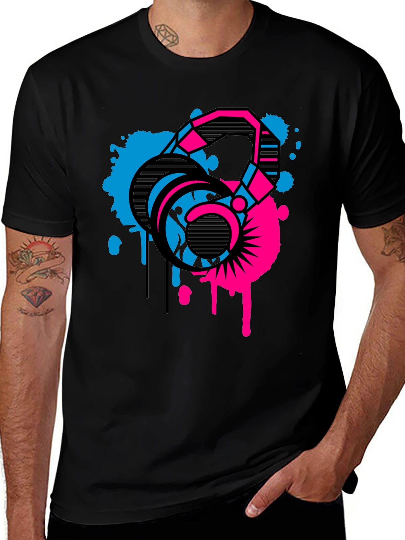 Abstract Kettlebell Graphic T-Shirt - Fitness Apparel