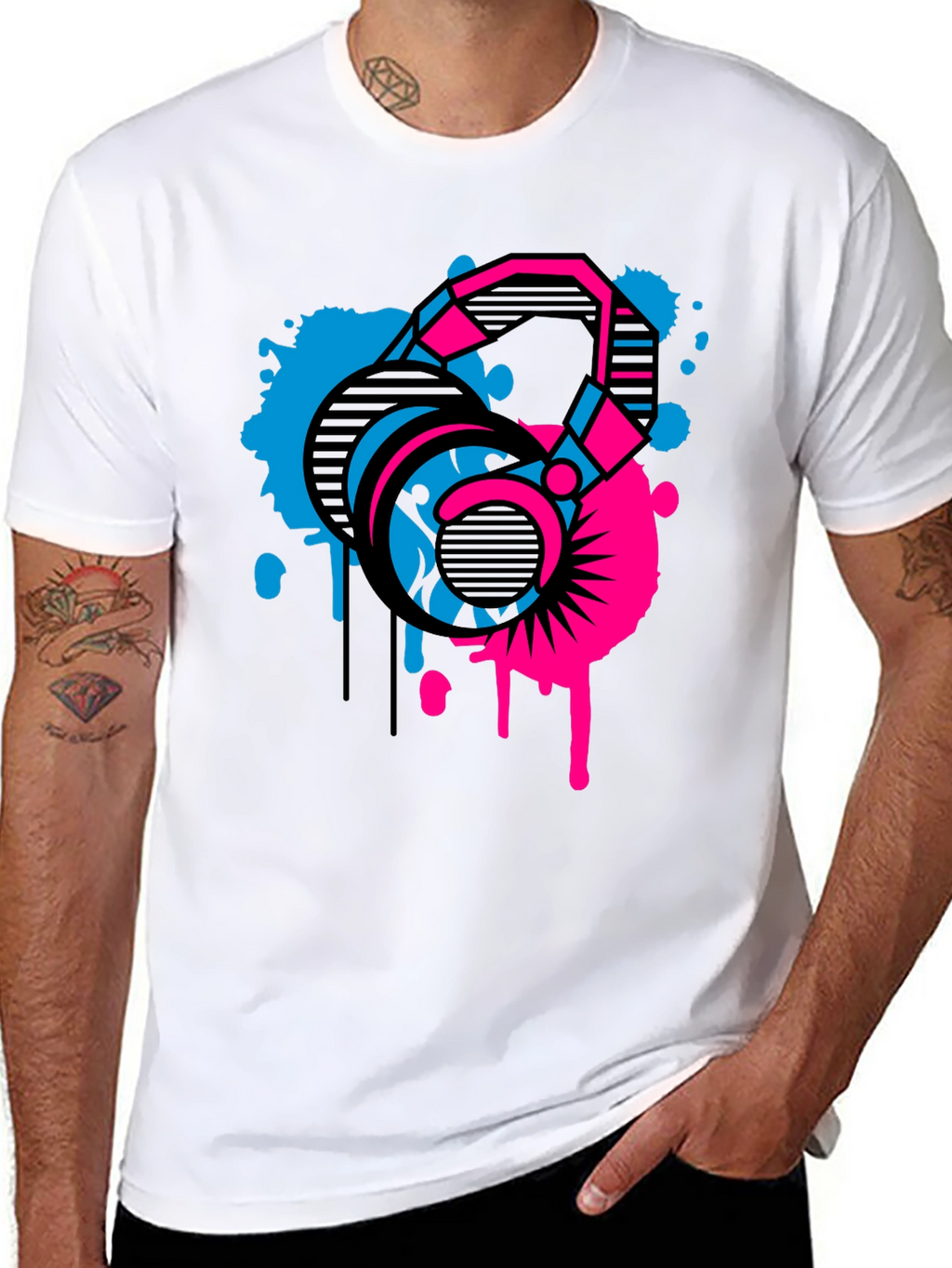 Abstract Kettlebell Graphic T-Shirt - Fitness Apparel