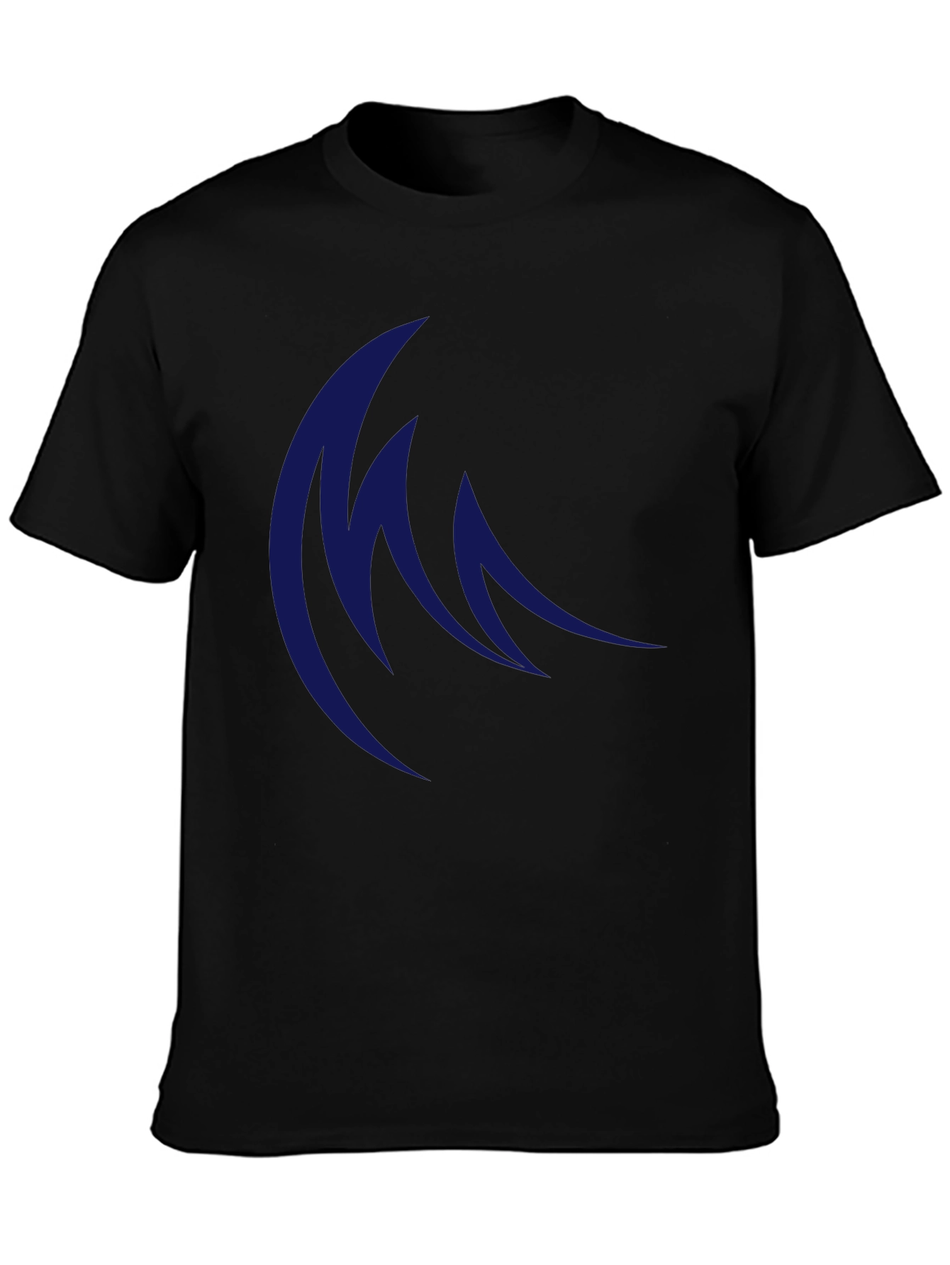 Mens Black T-Shirt with Abstract Blue Design
