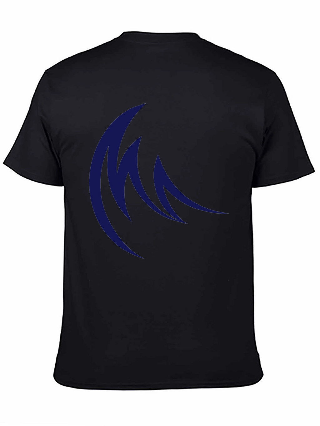 Mens Black T-Shirt with Abstract Blue Design