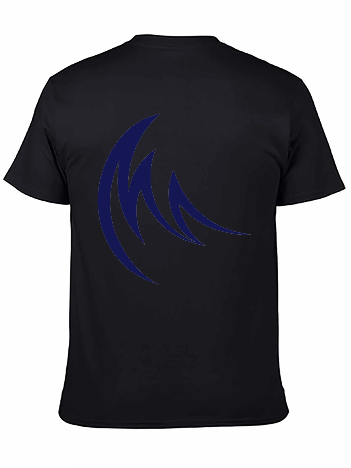 Mens Black T-Shirt with Abstract Blue Design