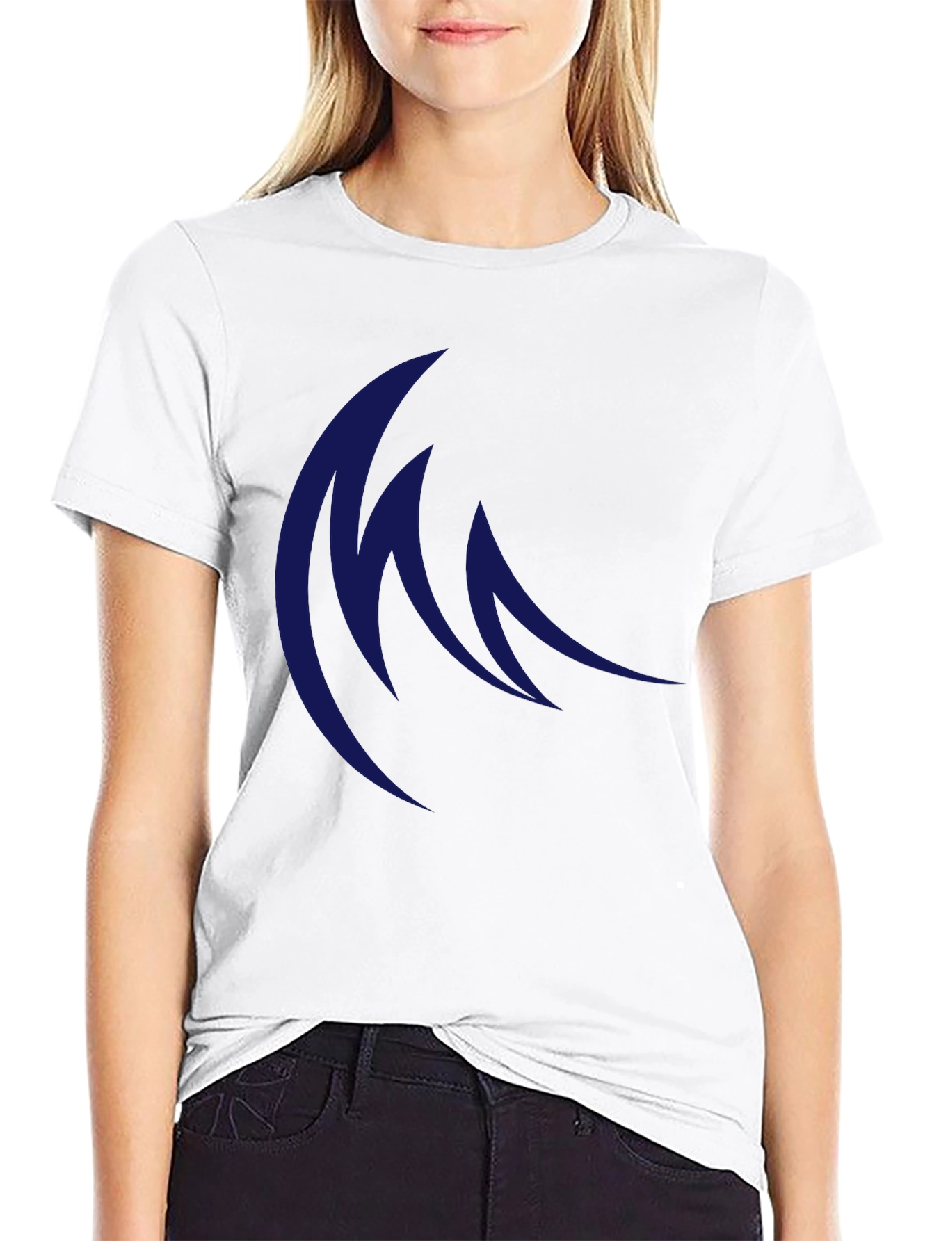 Mens Black T-Shirt with Abstract Blue Design