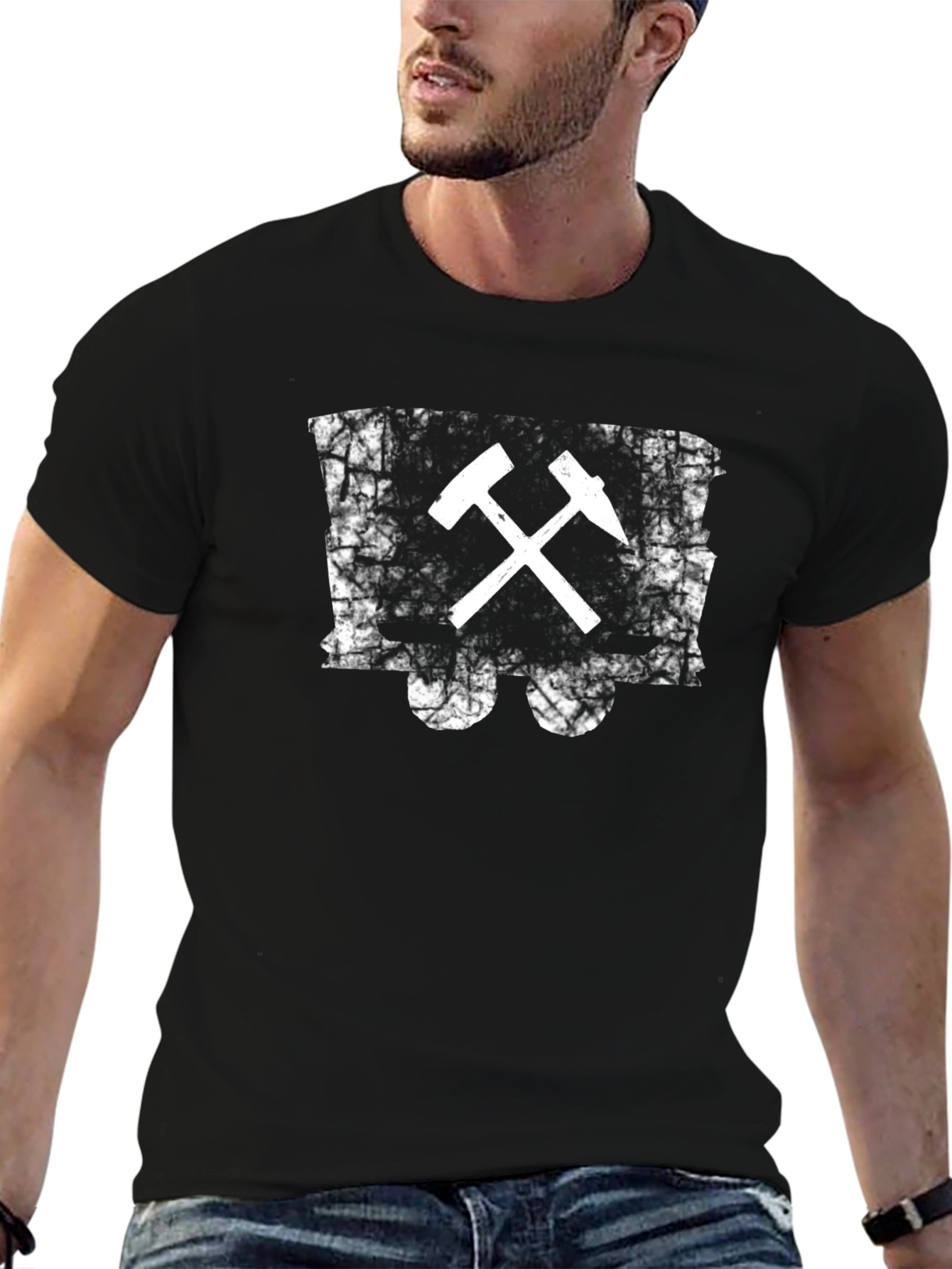 Miners Tools Distressed Black T-Shirt