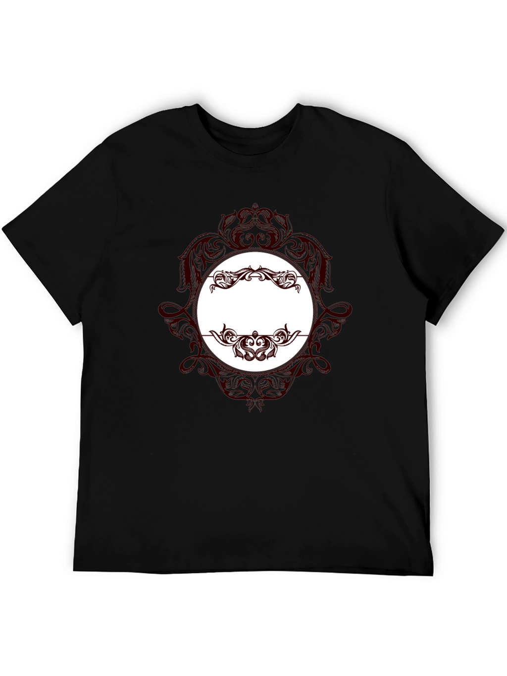 Elegant Black T-Shirt with Ornate Design