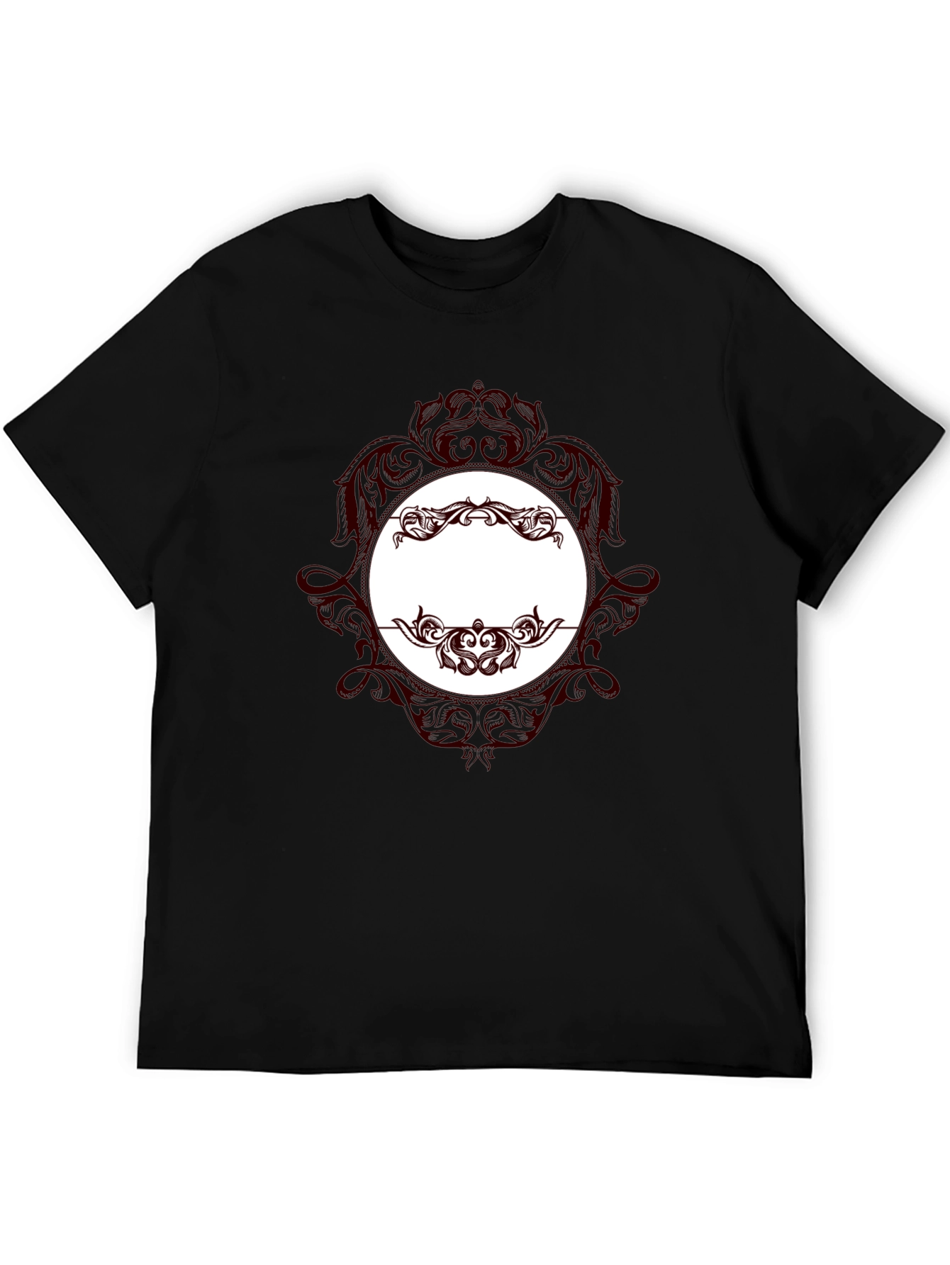 Elegant Black T-Shirt with Ornate Design